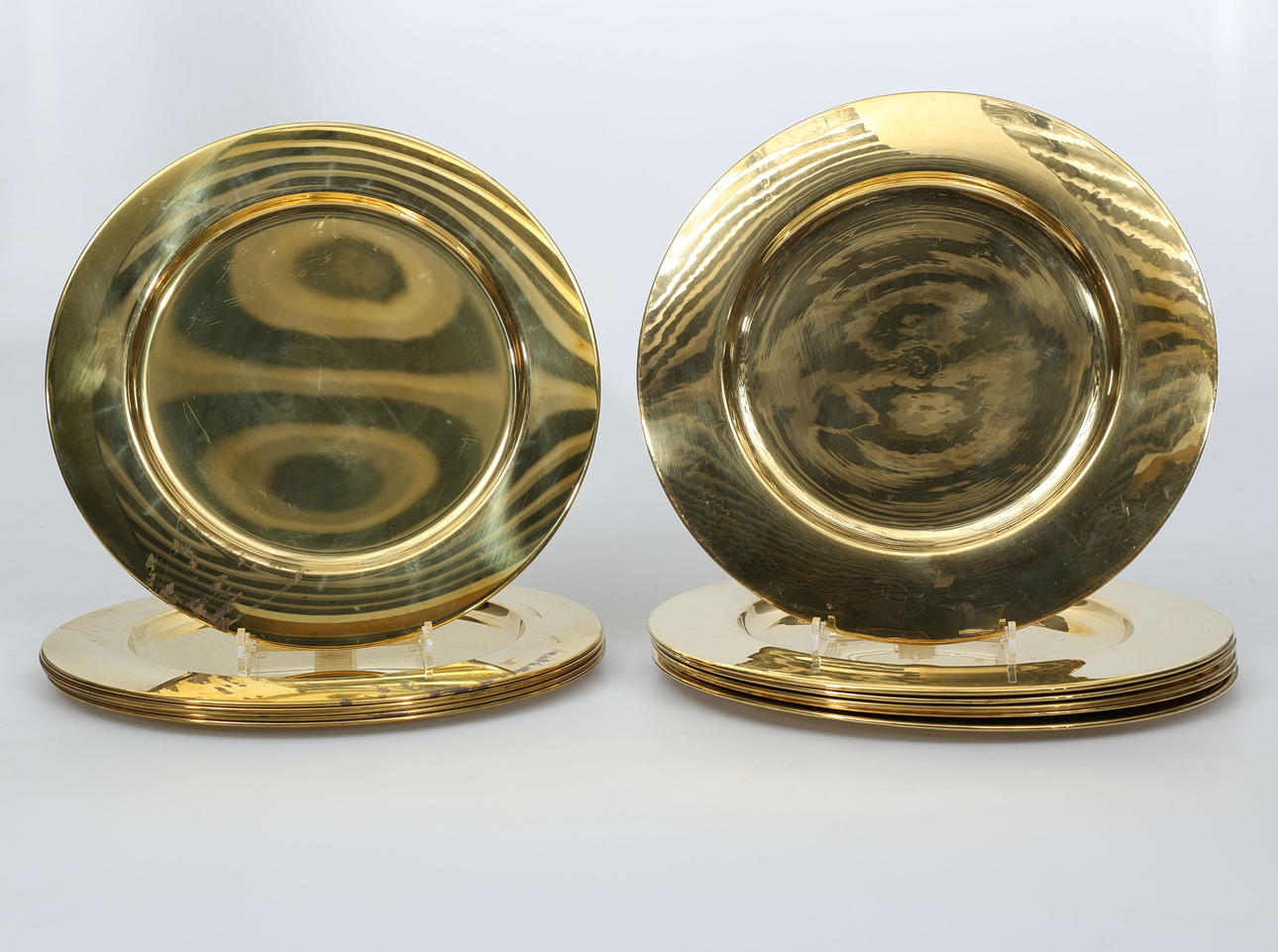 TALLRIKAR, mässing, 12 stycken, Sverige och Danmark.