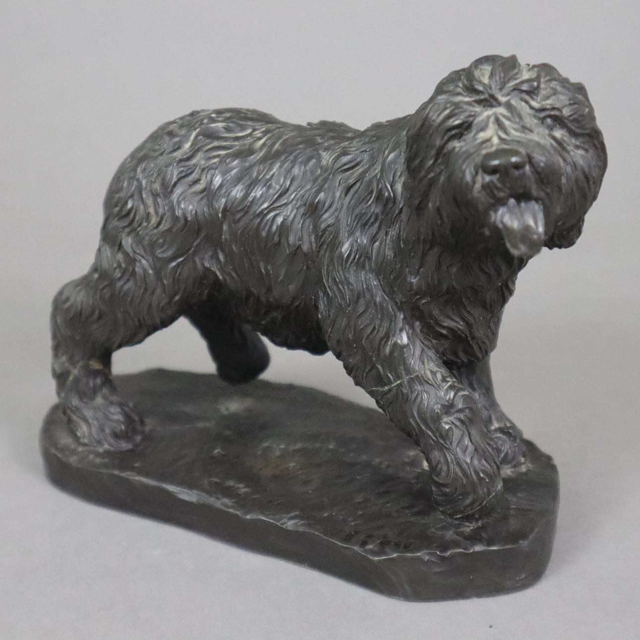 - SPOUSE, JEAN -. Shepherd dog, cold cast bronze.