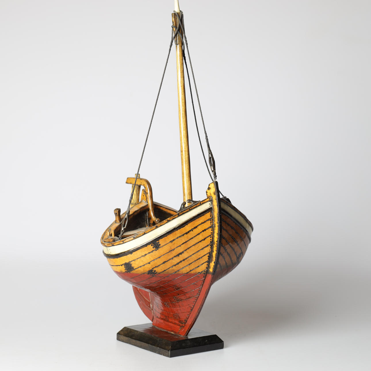 BOAT MODEL, wood, 1980s.