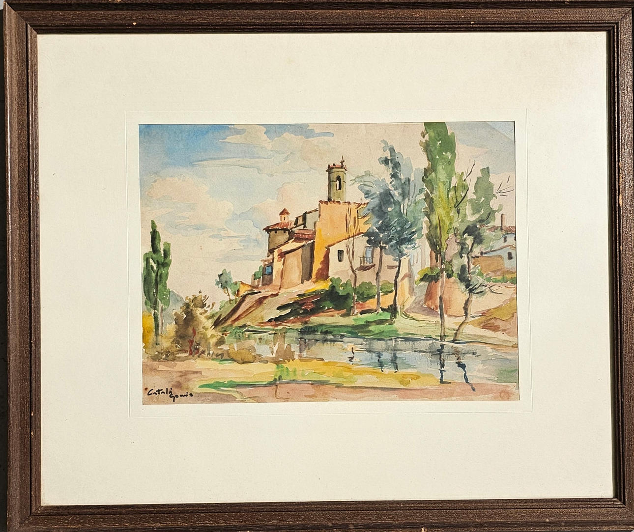 CATALÀ GOMIS. LANDSCAPE. WATERCOLOR ON.