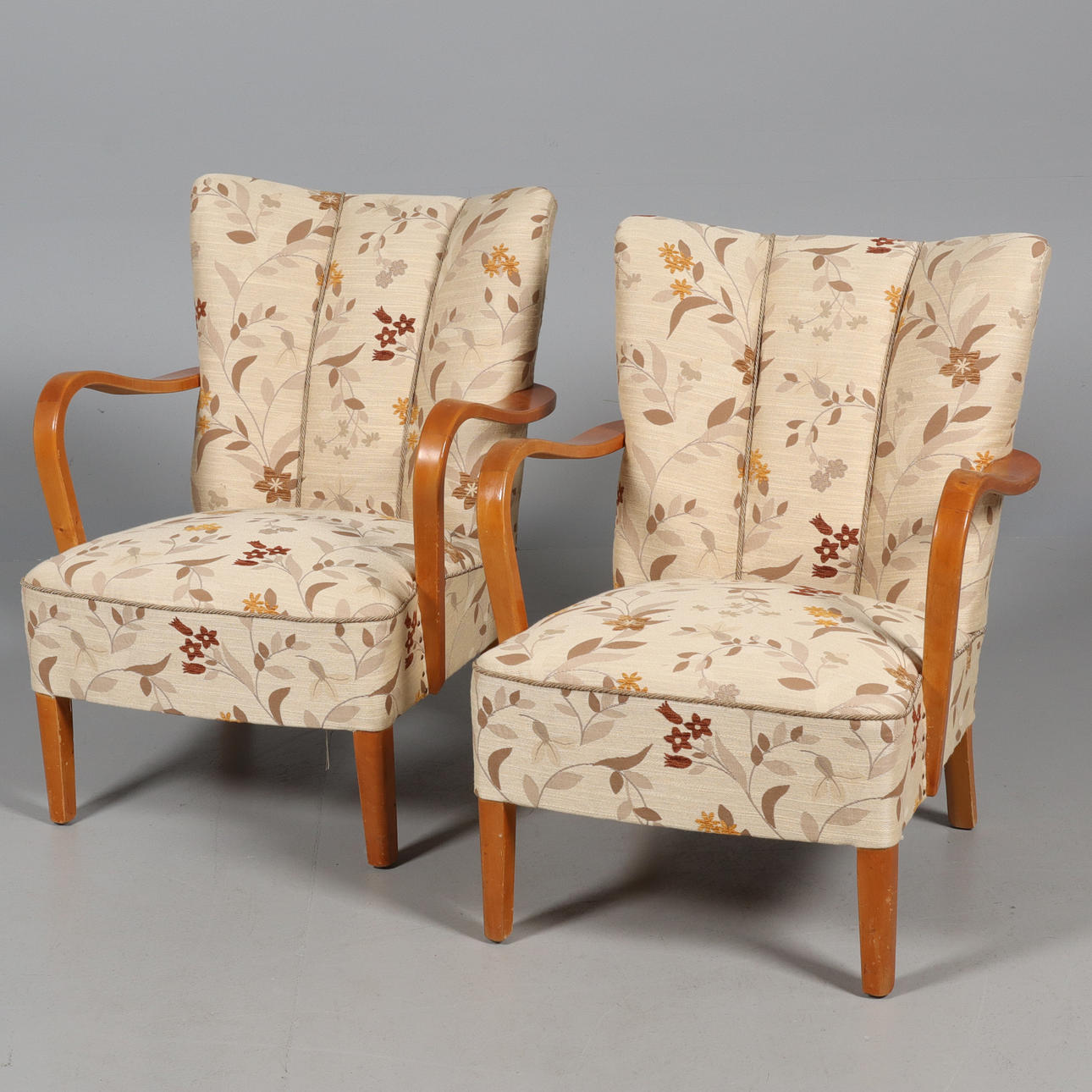 ARMCHAIRS, a pair, 1930s/40s.