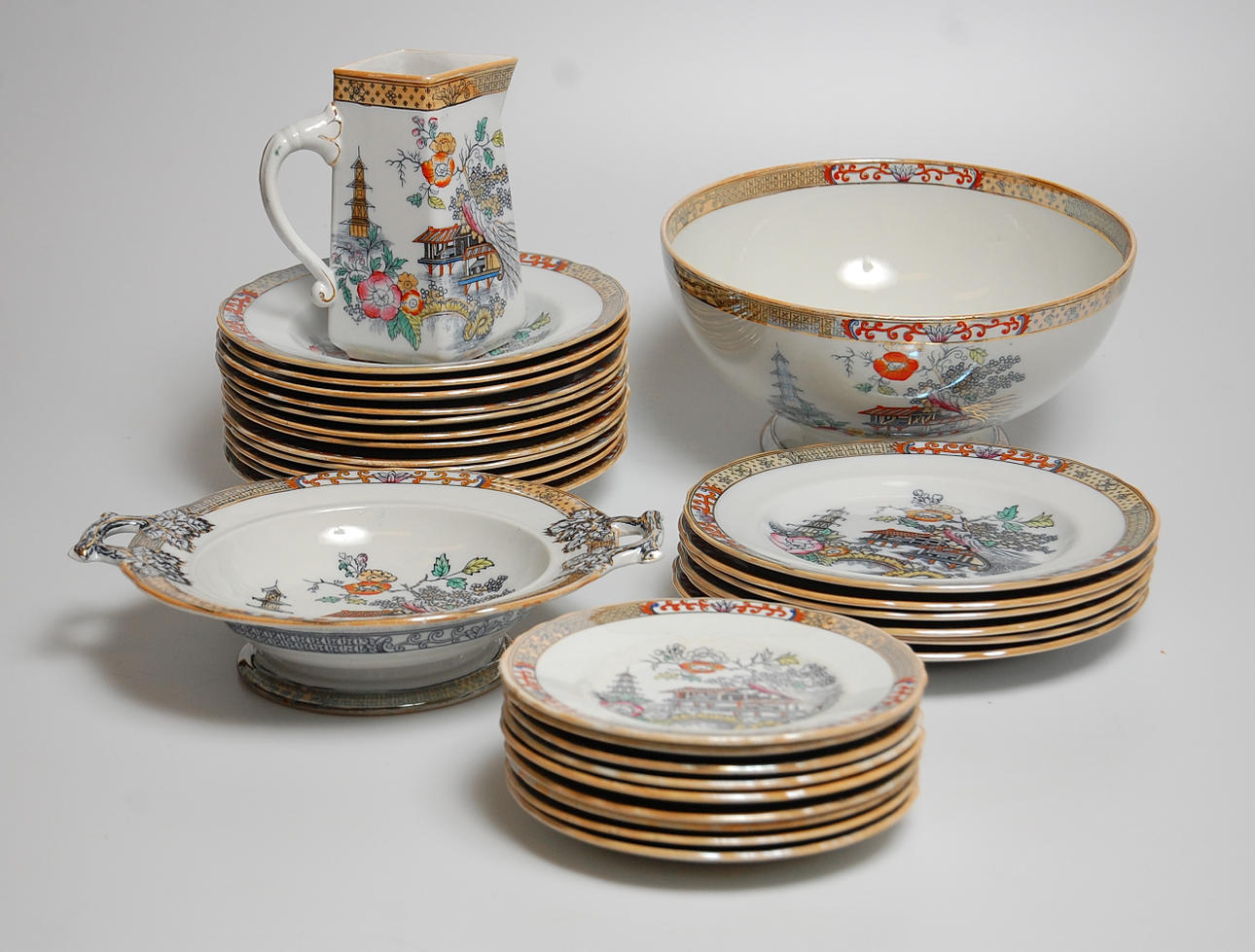 SERVIS, porslin, 30 delar, Japan, Rörstrand, 1900-talets början.