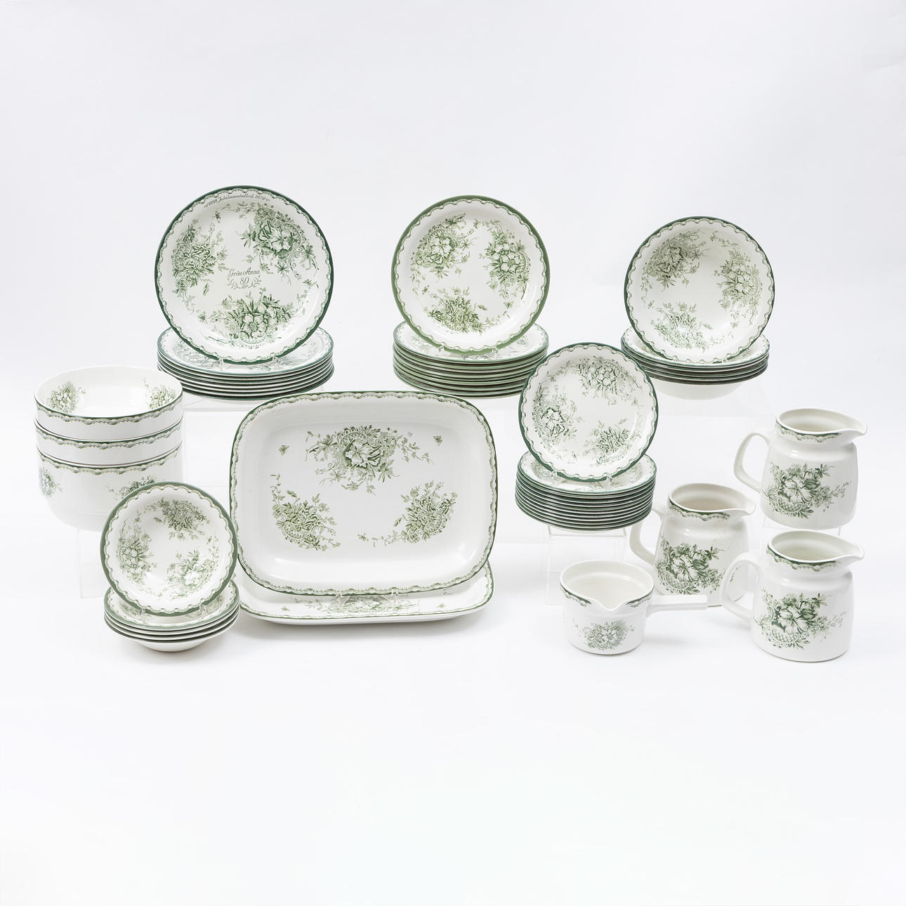 SERVIS, 49 delar, "Grön Anna", Rörstrand, porslin.