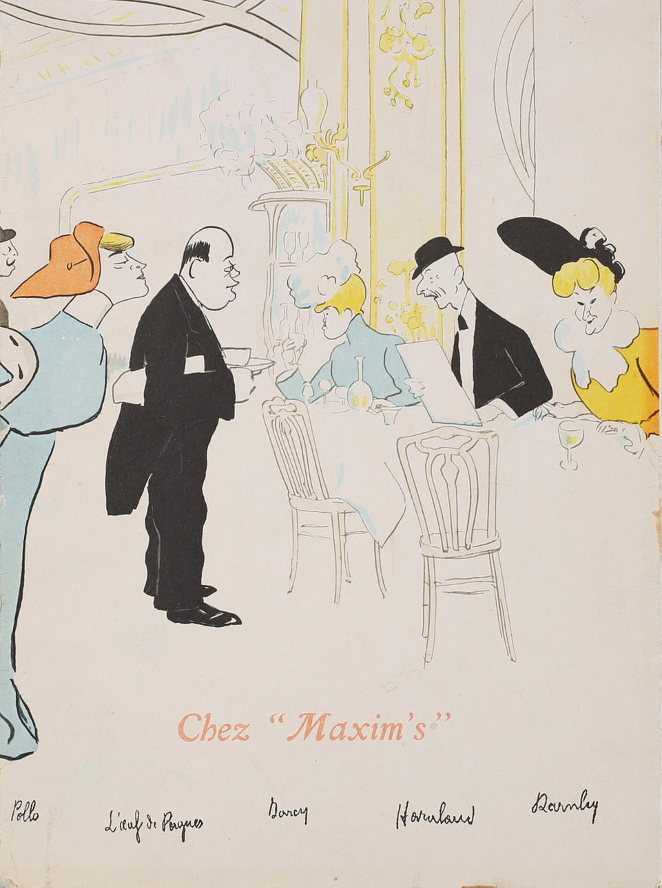 MENU, Chez "Maxim's", 1950s/60s.