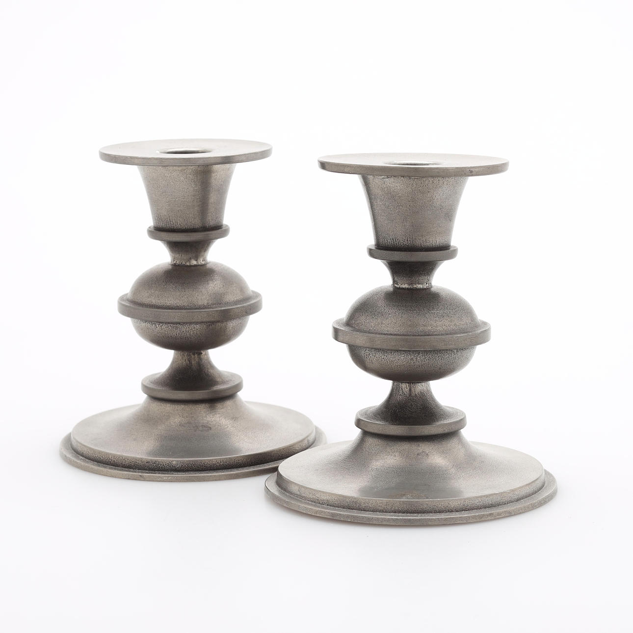 EDVIN OLLERS. Candlesticks, a pair, pewter, 1954.