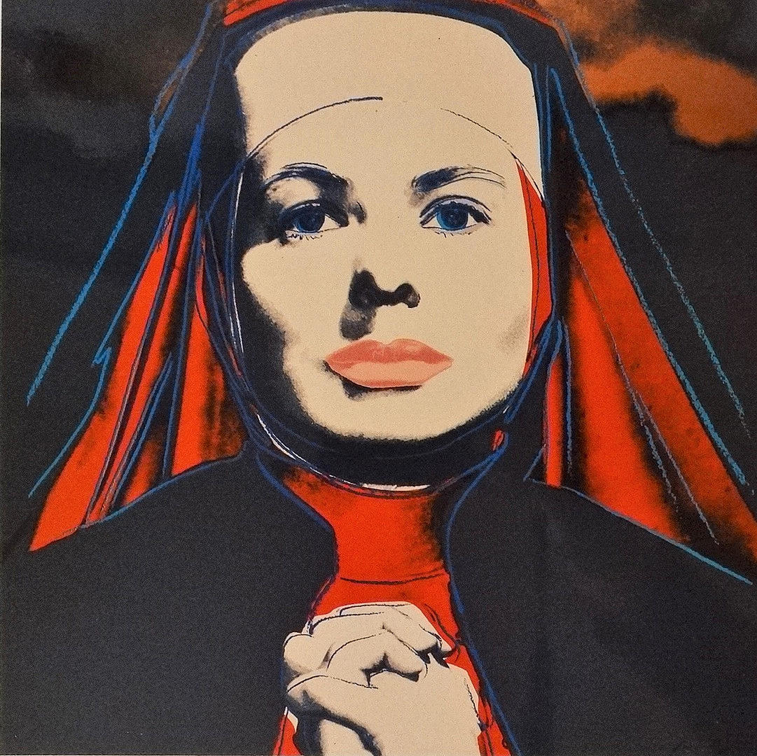 ANDY WARHOL. INGRID BERGMAN, colores rojo negro, offset.