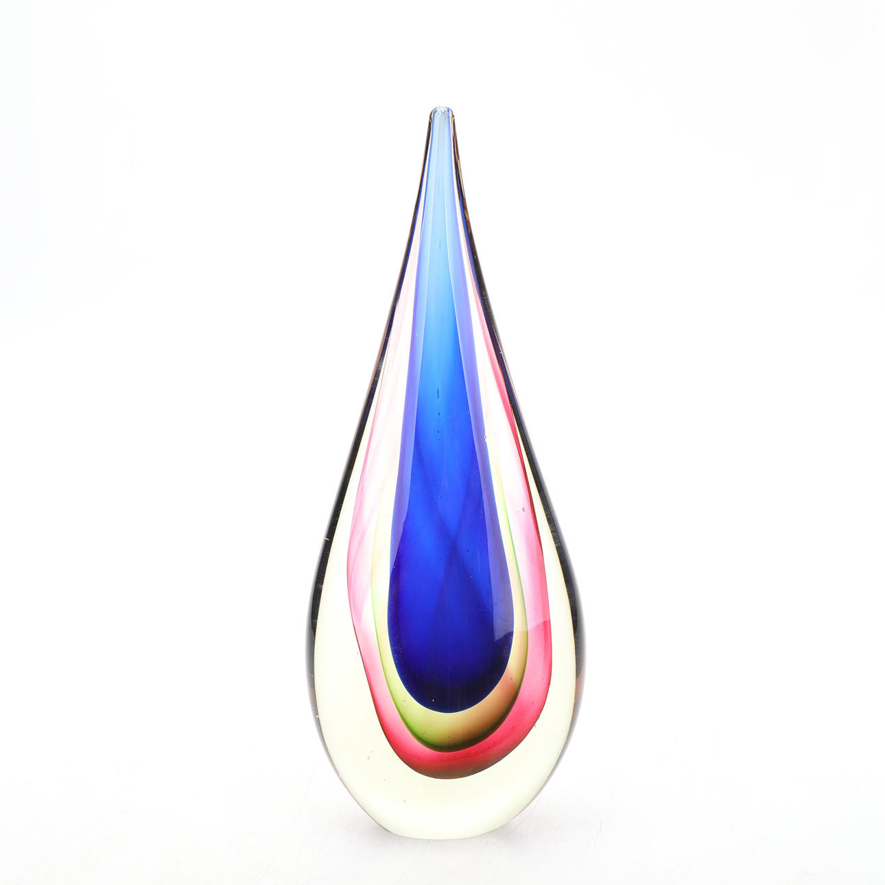 ART GLASS, sculpture, multicolored, "teardrop", unsigned.