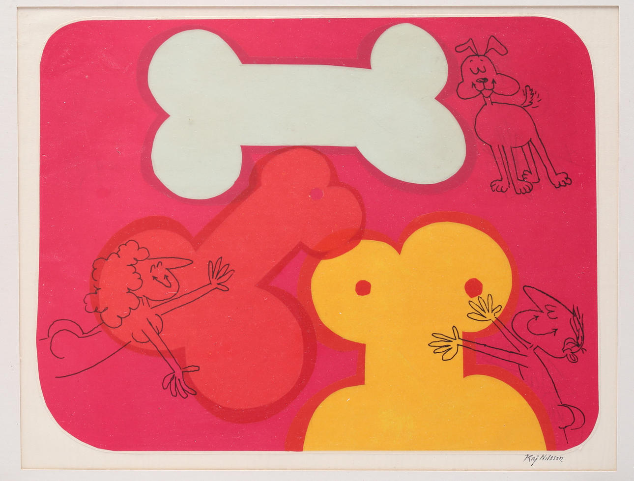 KAJ NILSSON. collage/graphic sheet, signed.