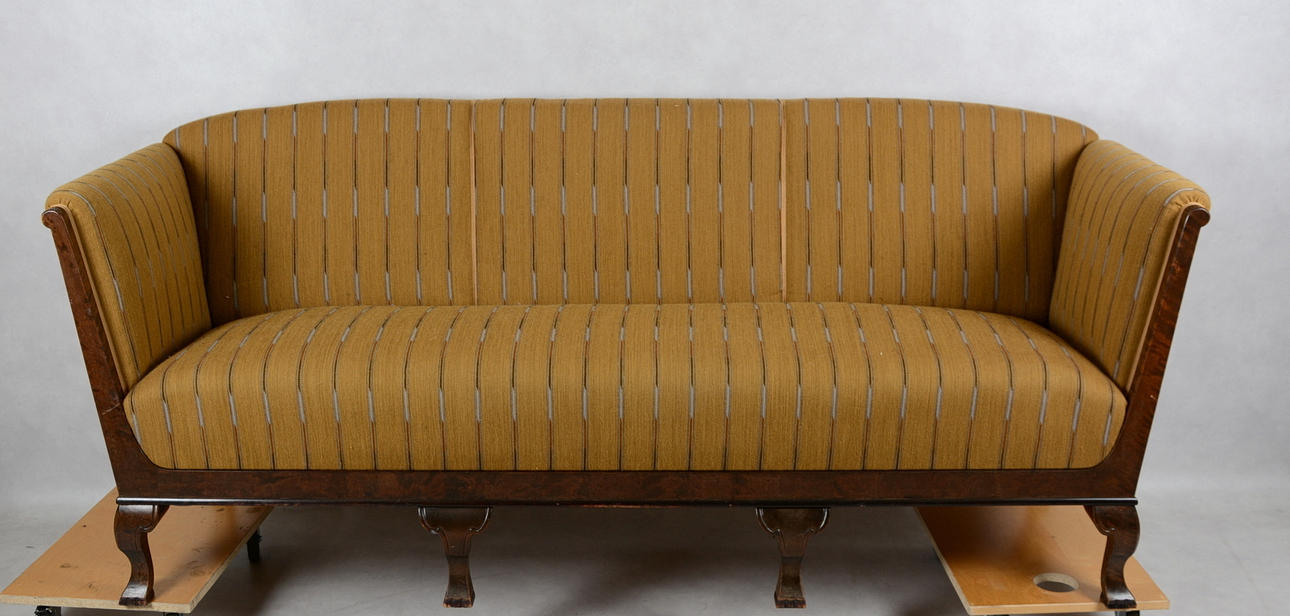 SOFFA, valnöt med intarsia, 1930/40-tal.