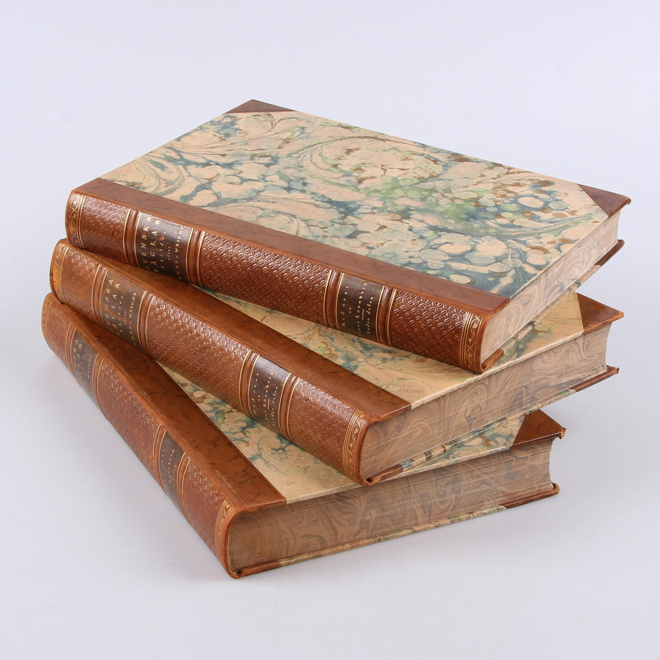 BÖCKER, 3 st. "Svenska fåglar", 3 band. M, W och F von Wright, Stockholm 1927.