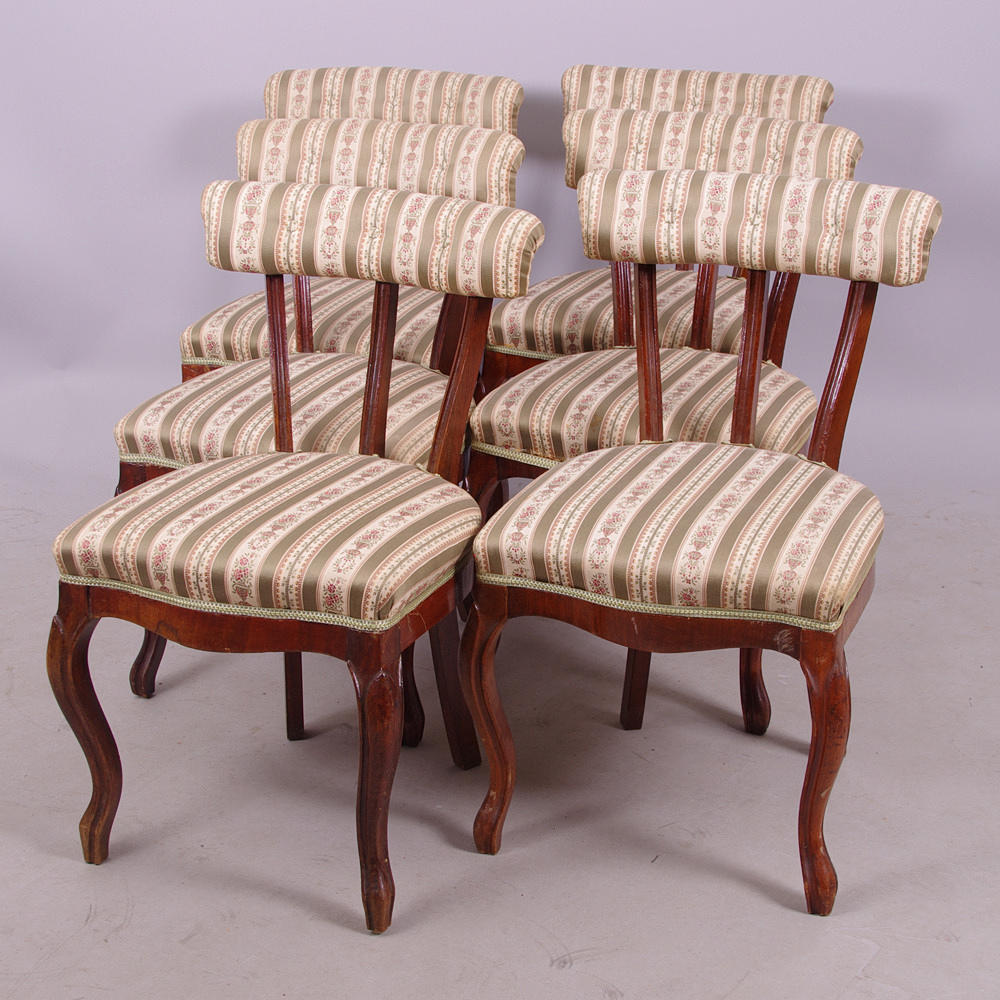 STOLAR, 6 stycken, mahogny, s.k. tapetserarstolar.