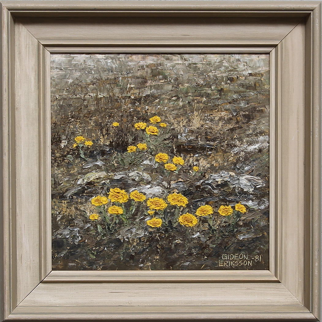 GIDEON ERIKSSON. Olja på pannå, signerad och daterad -81.