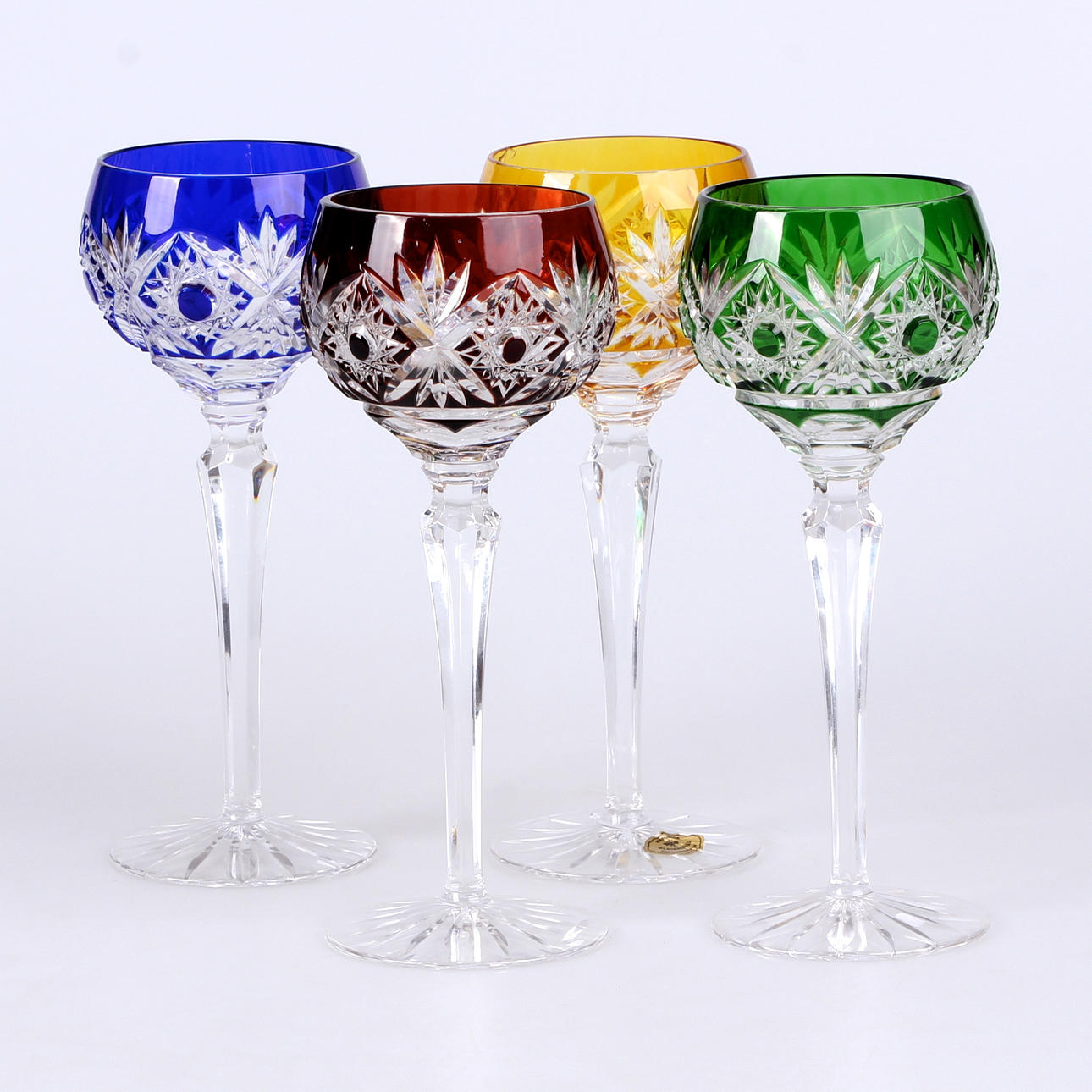 VINGLAS, 4 st. Bleikristall, Kisslinger, Tyskland, 1900-tal.