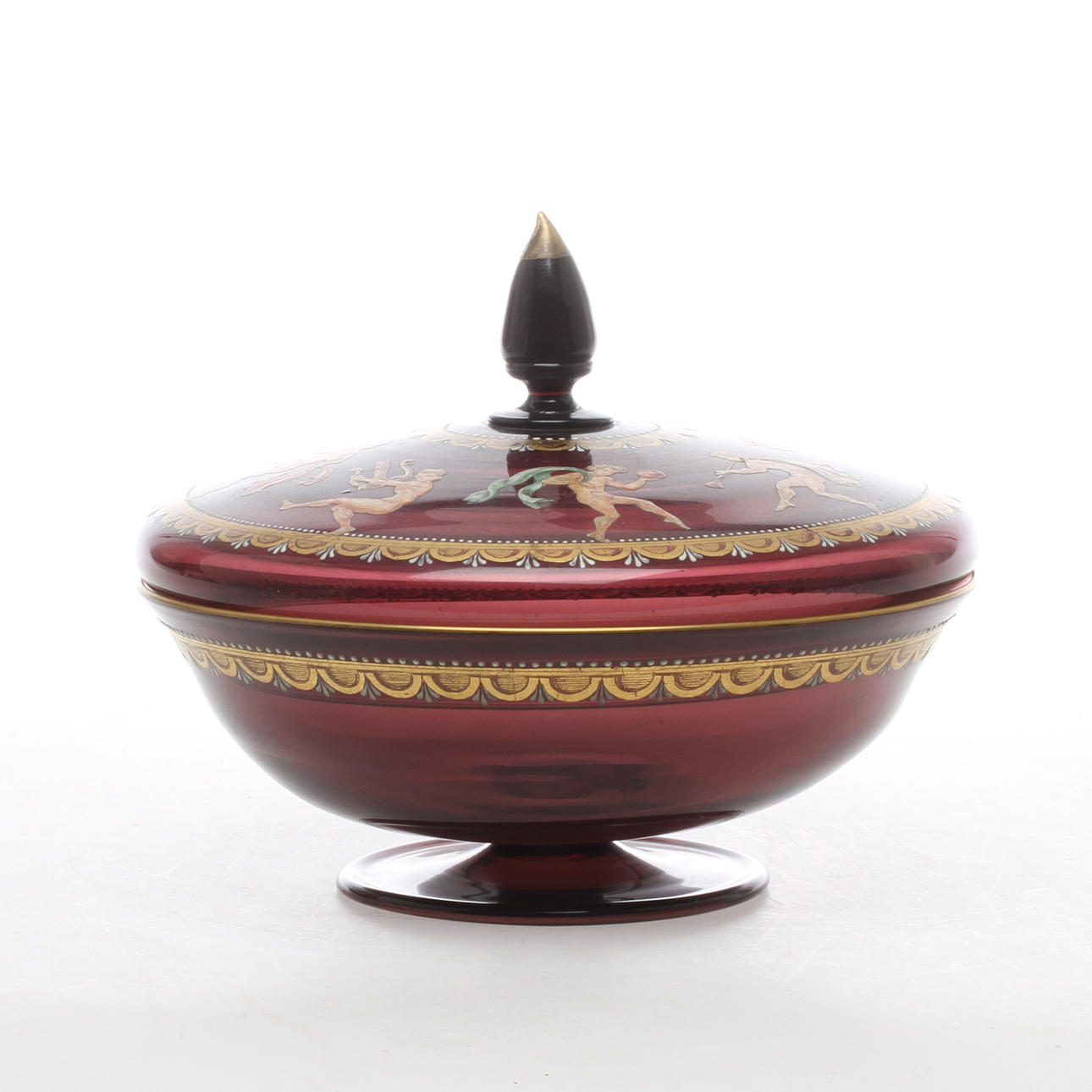 BONBONJÄR, empirestil, glas, 1900-tal.