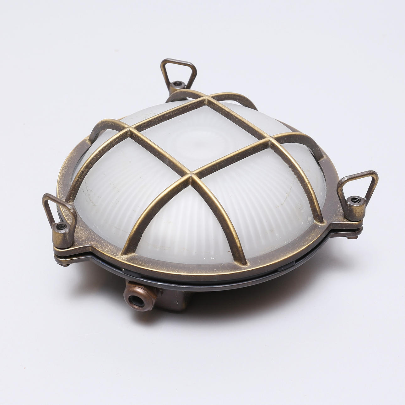 SCHIFFSLAMPE, Metall/Glas, 1900/2000er Jahre.