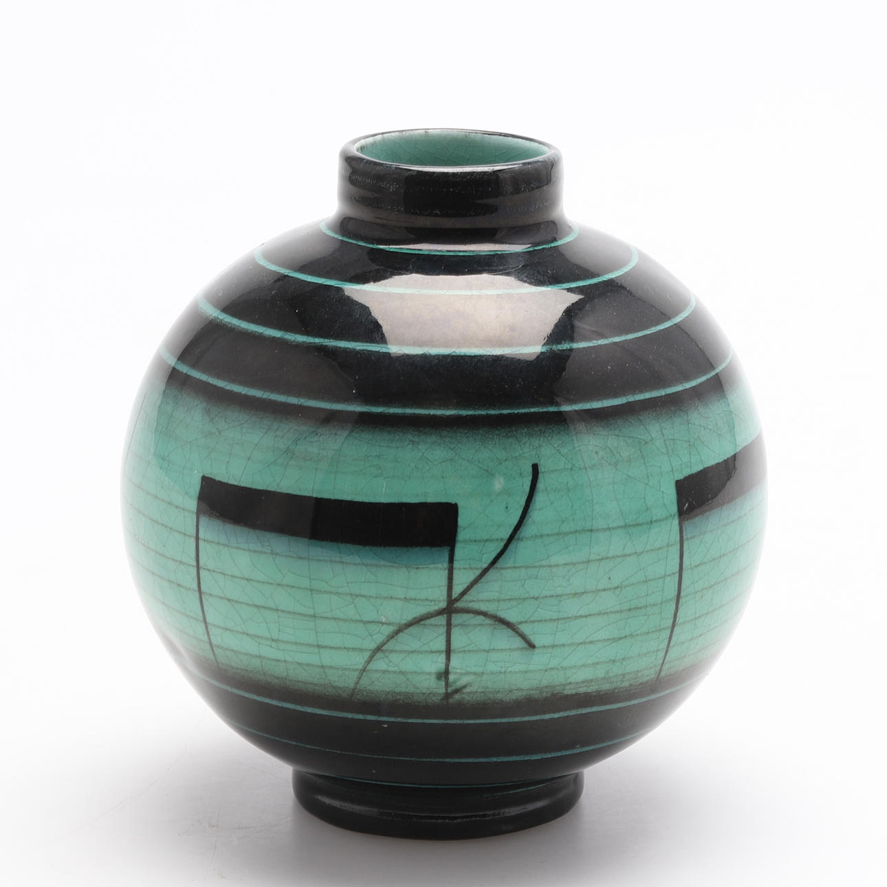 ILSE CLASESSON, flintware, globe vase, art deco, Rörstrand.