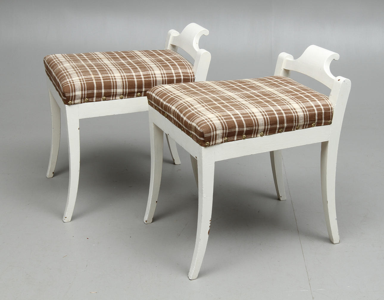 TABURETTER, ett par, Karl Johan, Johan Petter Grönvall 1800-talets första hälft.