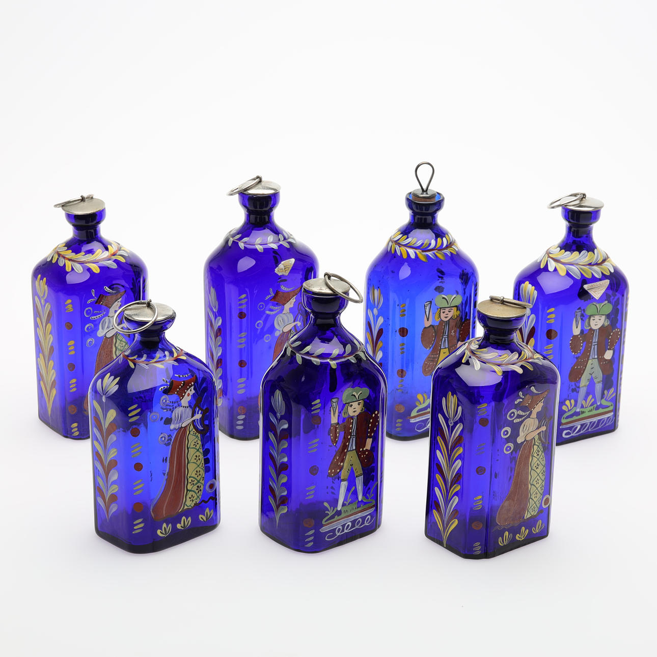 PULLOT, 7 kpl, lasi, Hugo Gehlin, Gullaskruf.