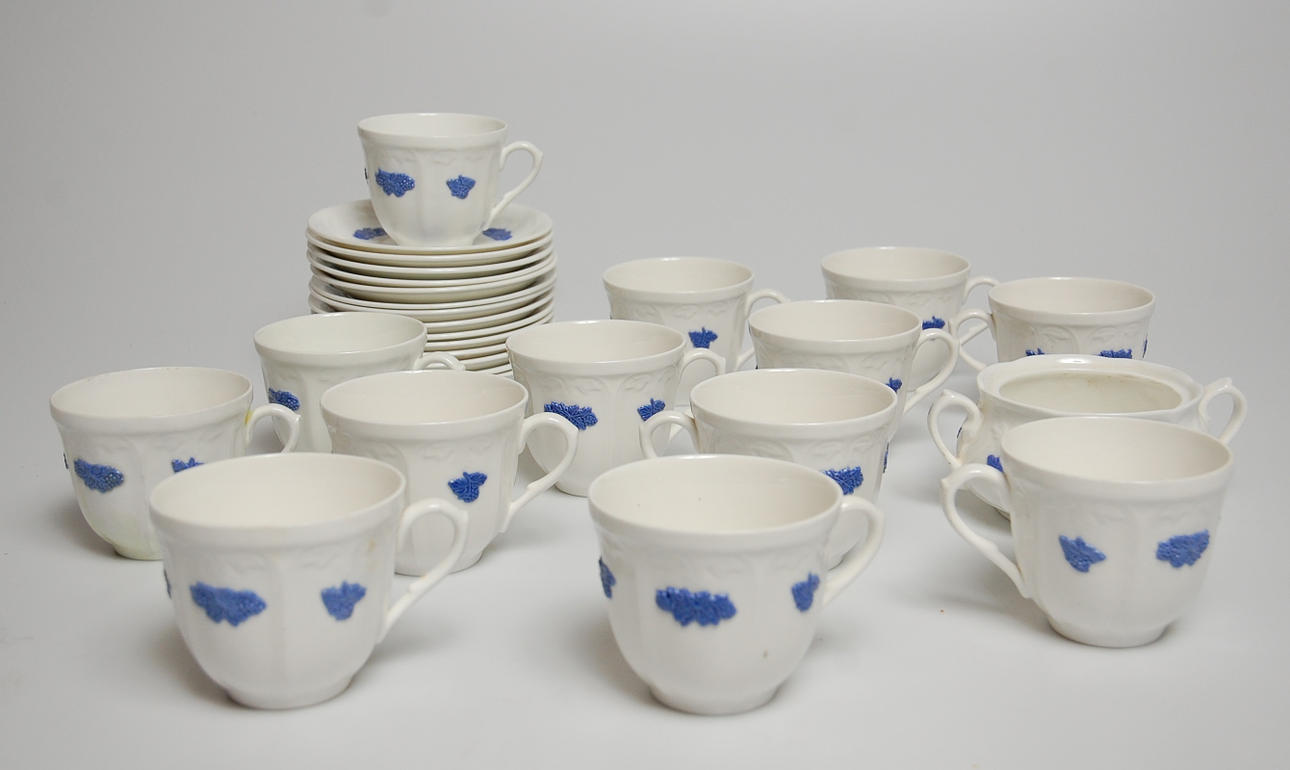 KAFFESERVIS, 28 delar, Blå blom, Gustavsberg.