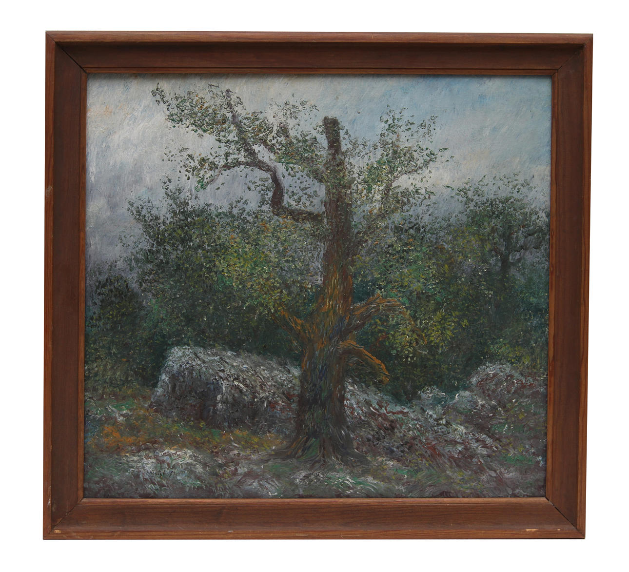 HELMER HERTZHOFF. Träd. Olja på pannå, signerad.