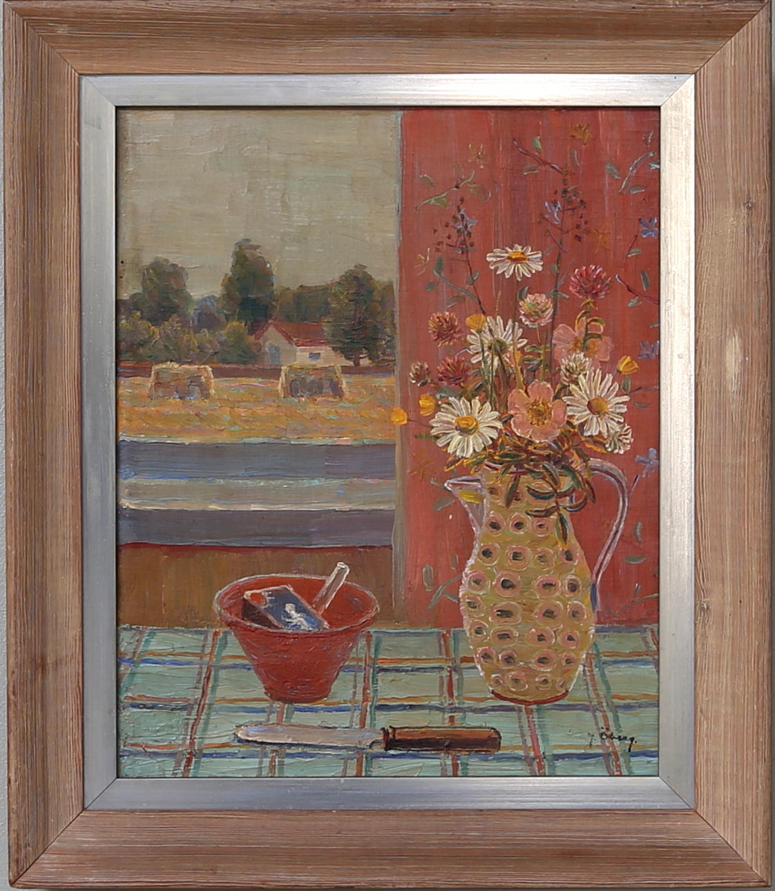 JOSEF ÖBERG. Öland, olja på duk, signerad.