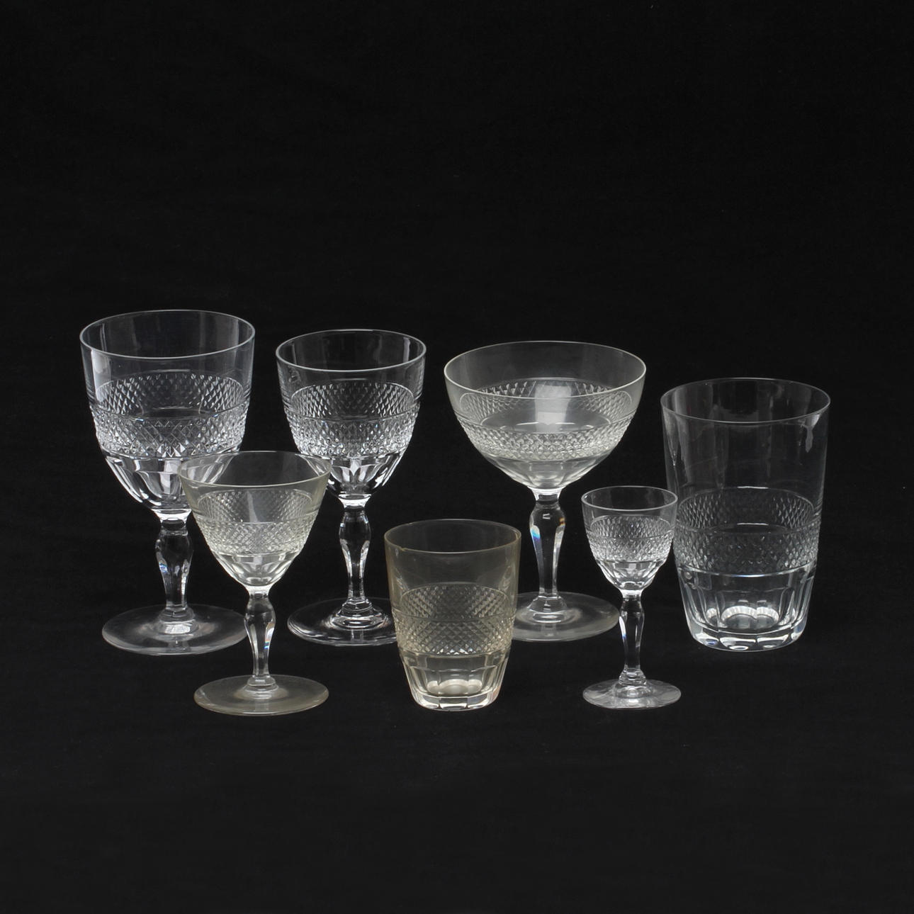 GLASSERVIS, ca 50 delar, "Rio" Edvard Hald Orrefors.