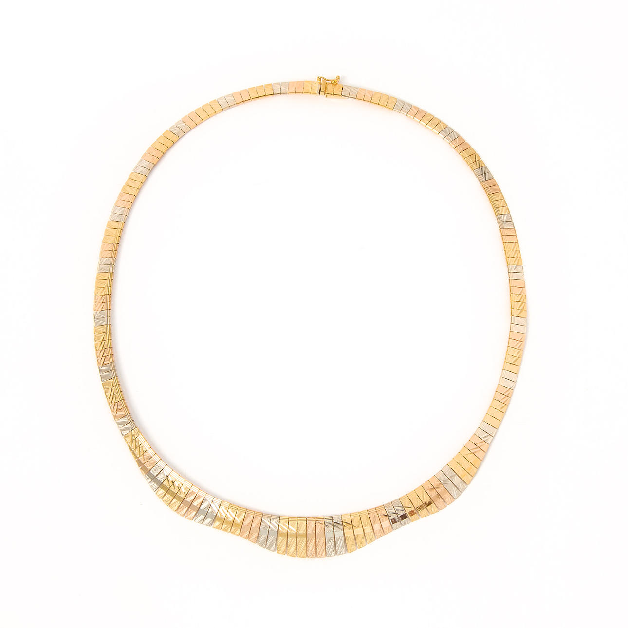 COLLIER, 18K tricolor guld, Vicenza, Italien.