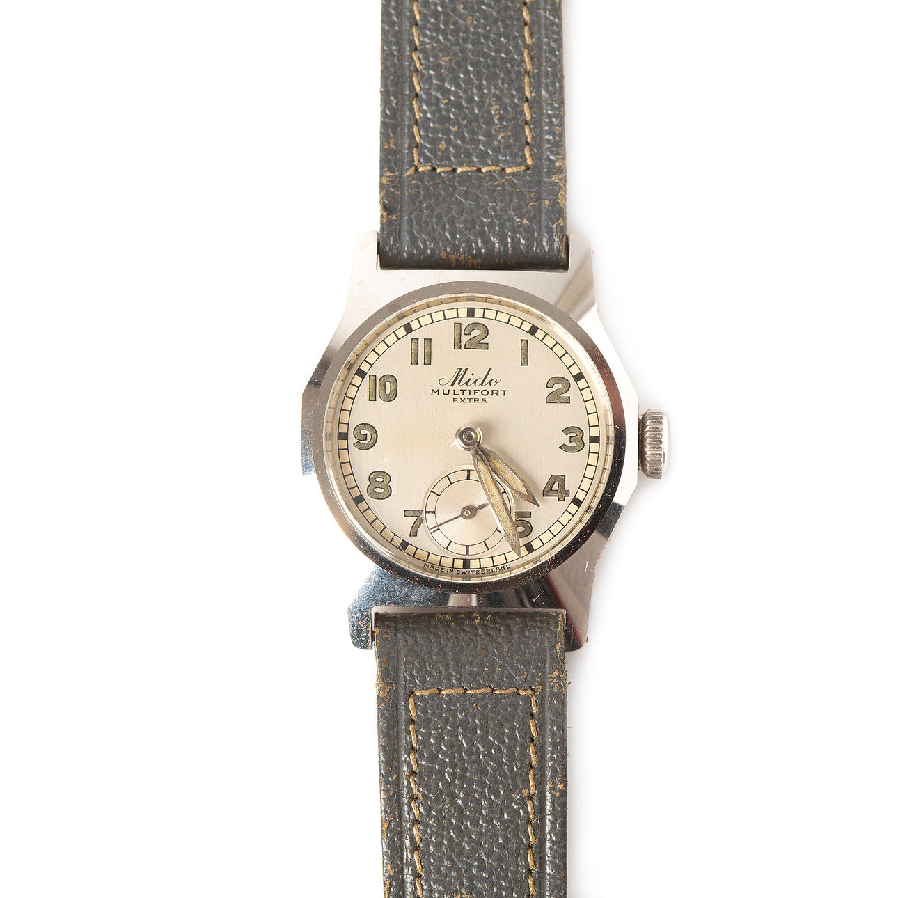 MIDO, wristwatch, Multiford Extra, steel, 1940s.