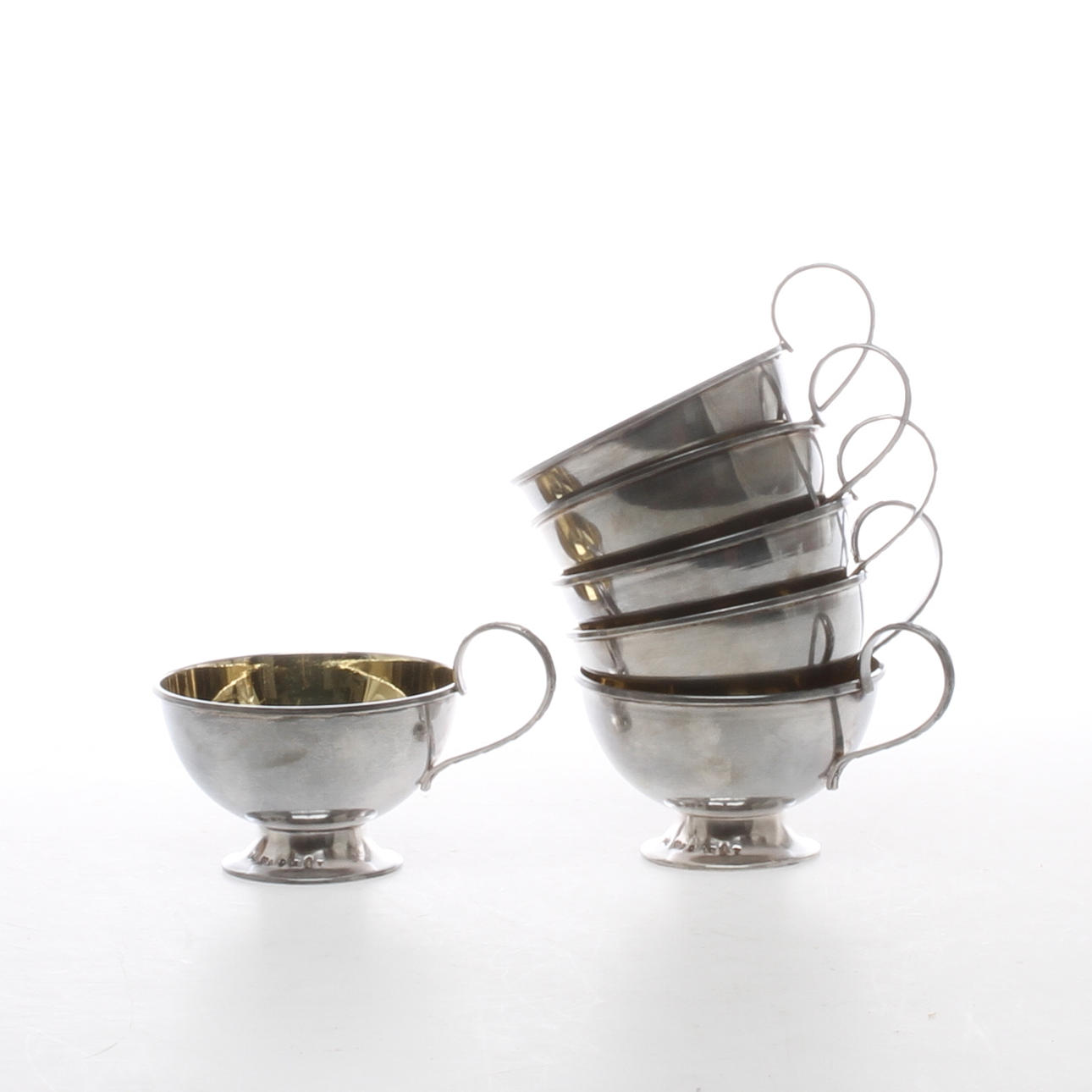 PUNSCHKOPPAR 6 st, silver, GAB Stockholm 1955.