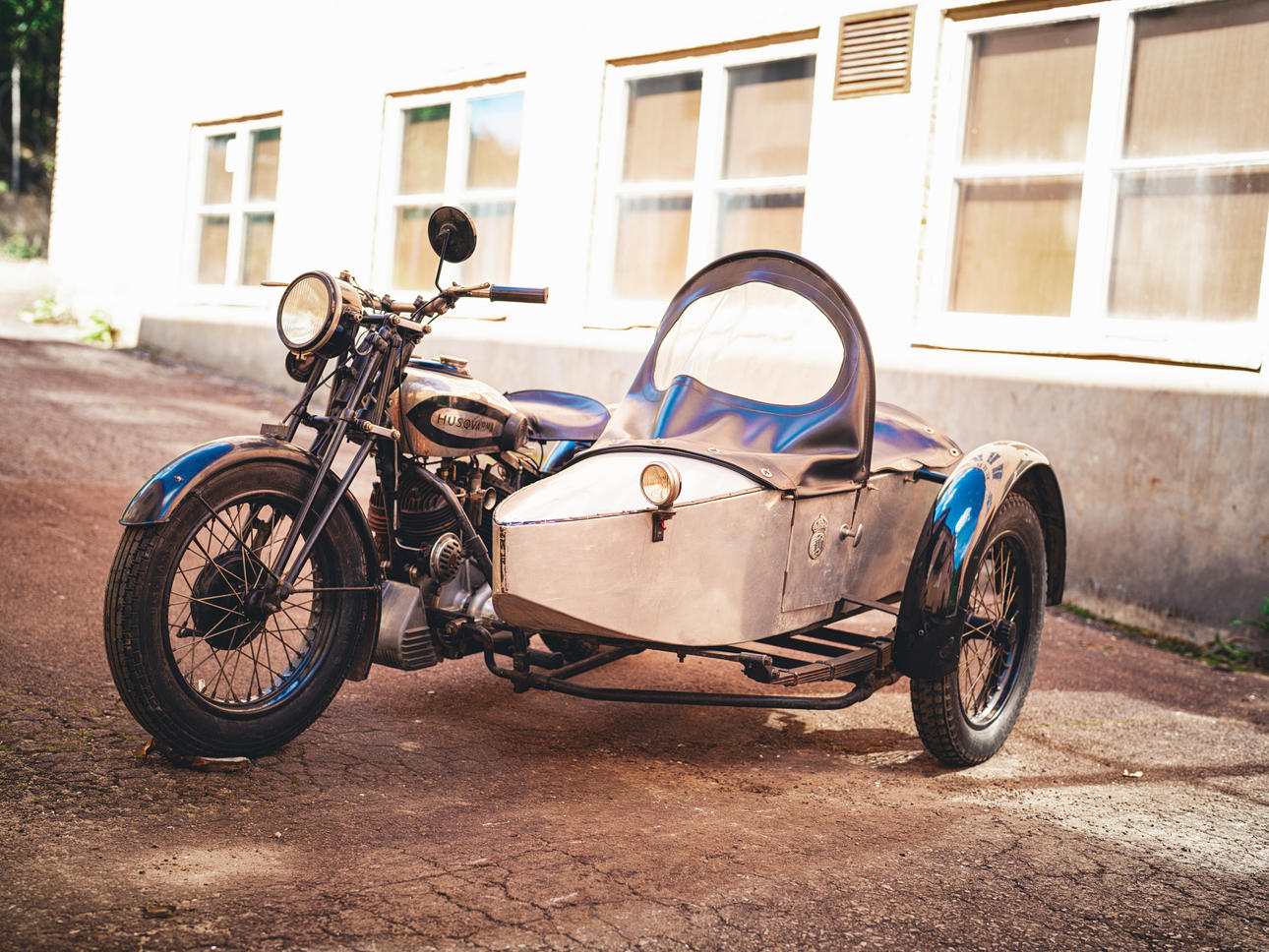 HUSQVARNA, Type 120 with Sidecar, 1932.