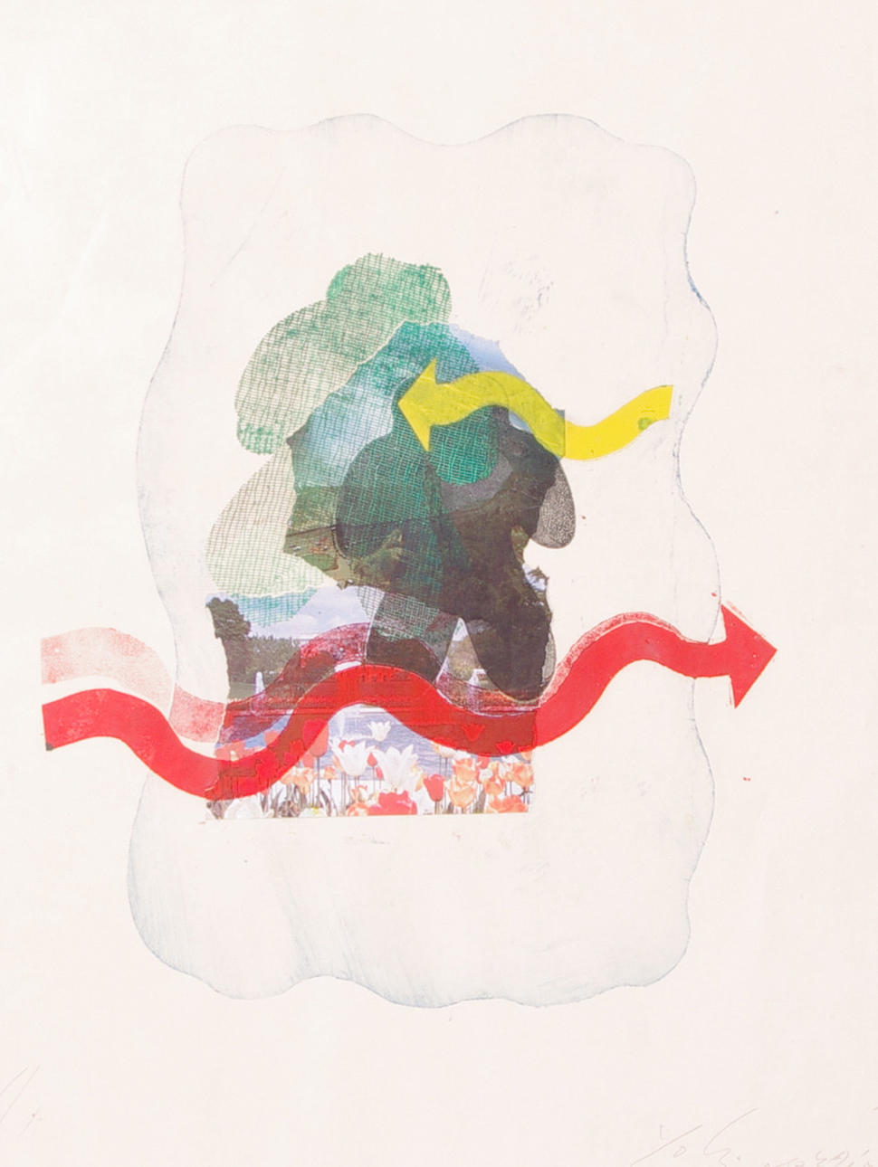 YOSHIO NAKAJIMA. komposition, färglitografi, signerad.