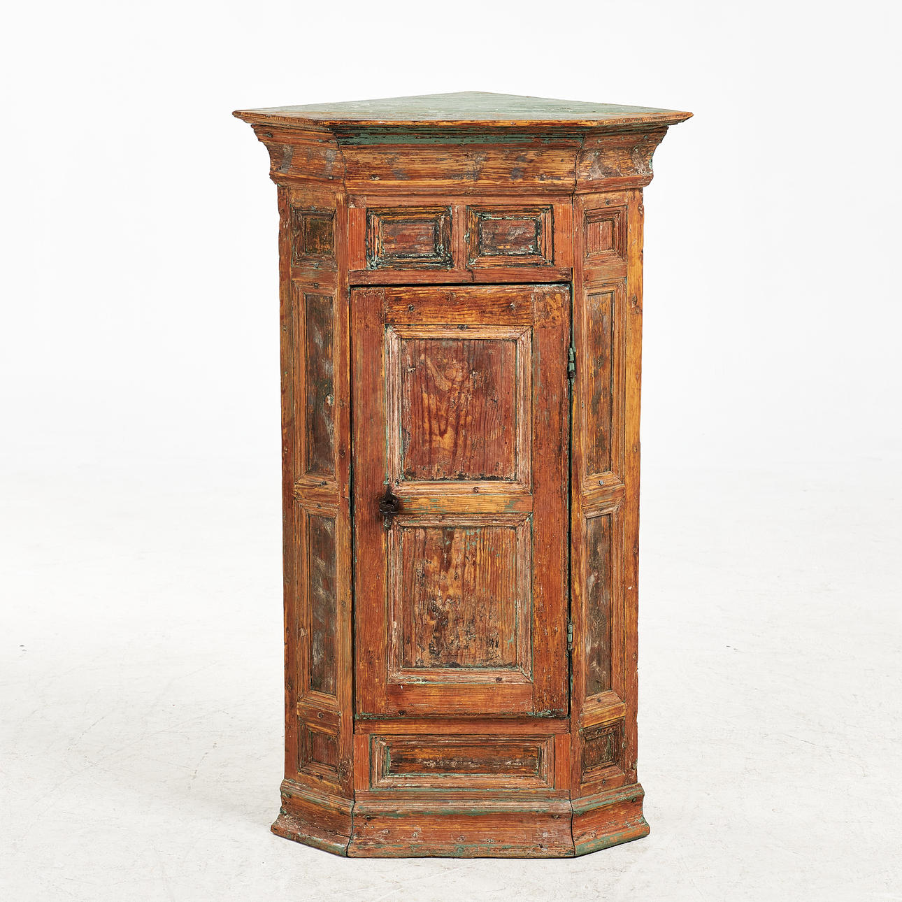 CORNER CABINET, 18th century, commoner, pine, previously painted, inside marked 1779.
