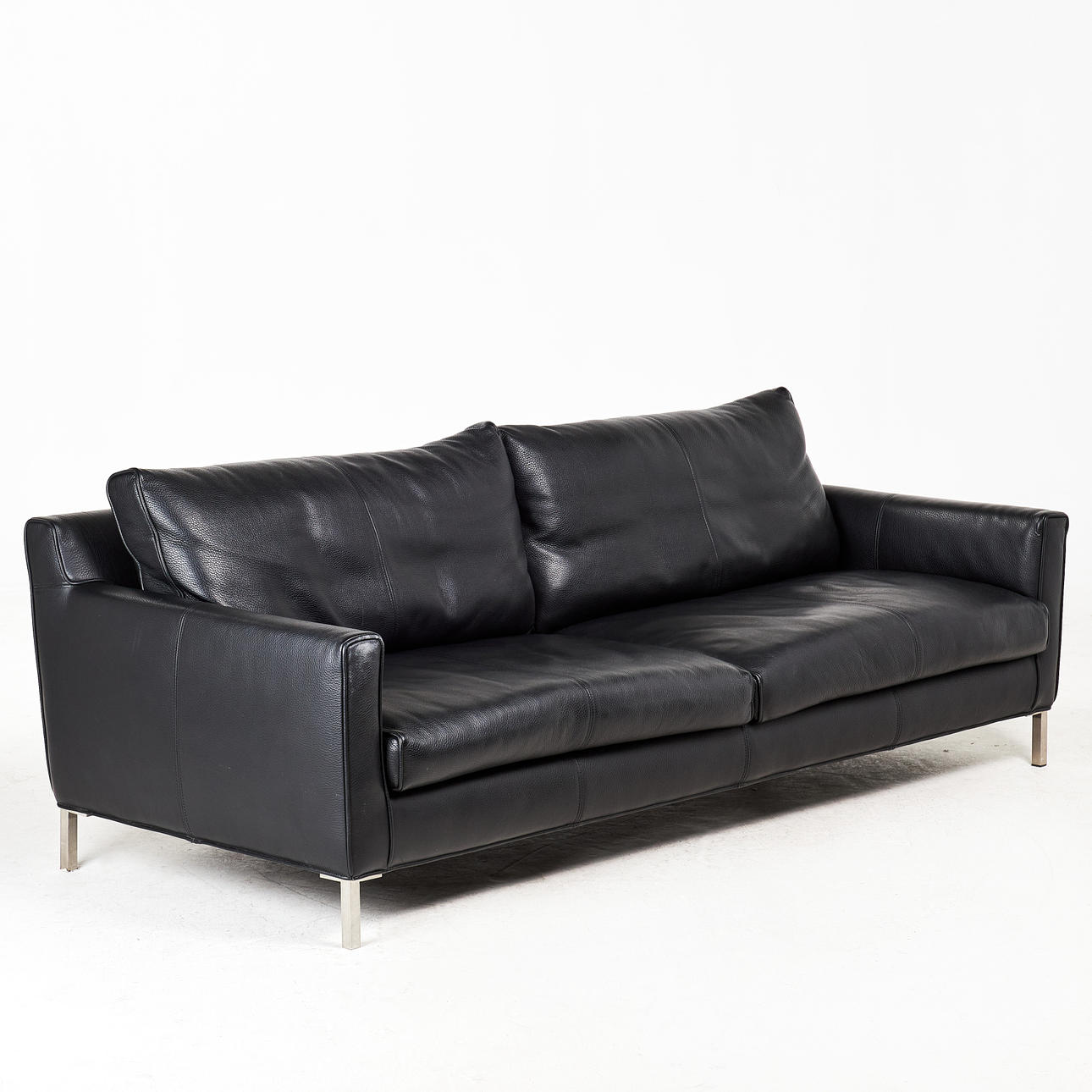 SOFFA "Streamline", Eilersen, klädd i svart läder.