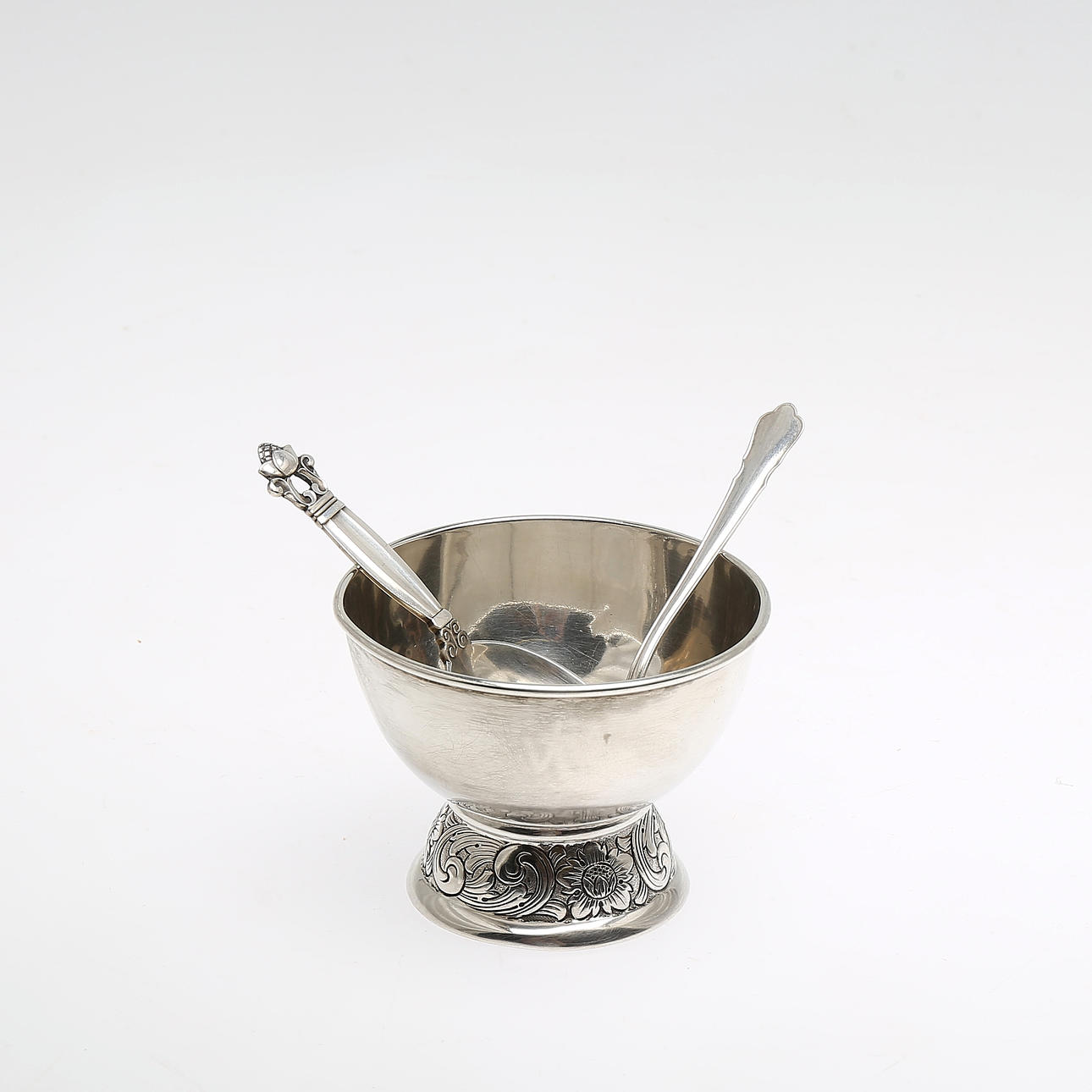 PARTI SILVER, 3 delar, Bl. a sked "Konge/Acorn", Johan Rohde, Georg Jensen, Danmark.