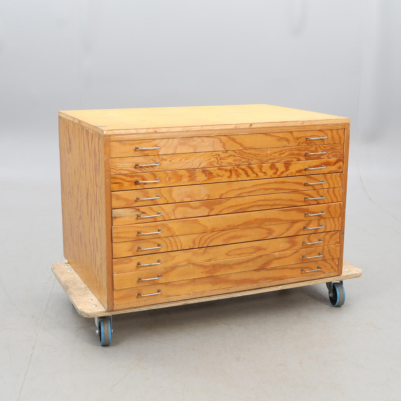 MAP CABINET, 10 drawers, mid 20th century.
