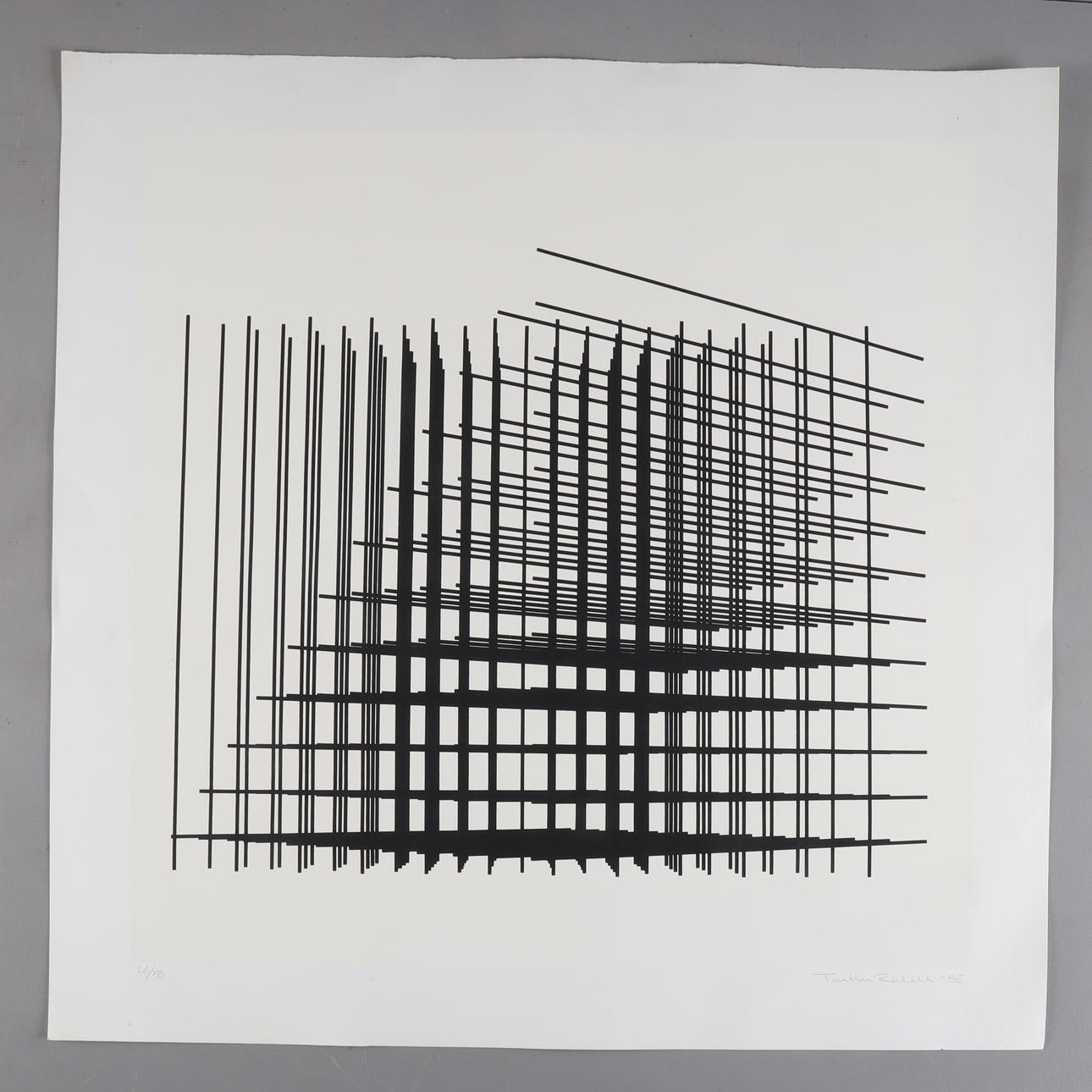 TORSTEN RIDELL. 2 pieces, serigraphy, geometric composition, numbered, dated -85 and signed.