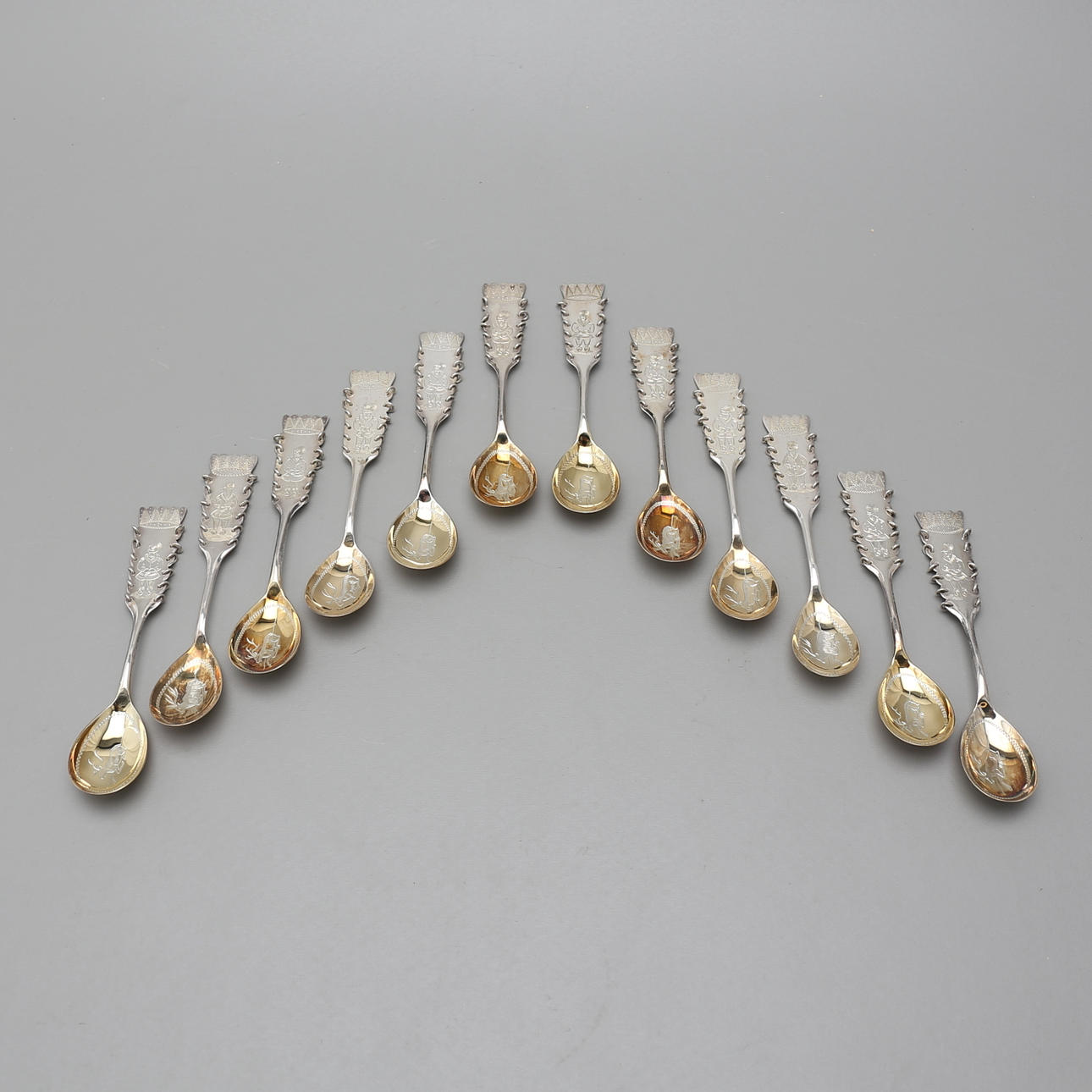 SAMESKEDAR, 12 st, silver, 139 gram, Fritz Olsson, Luleå.