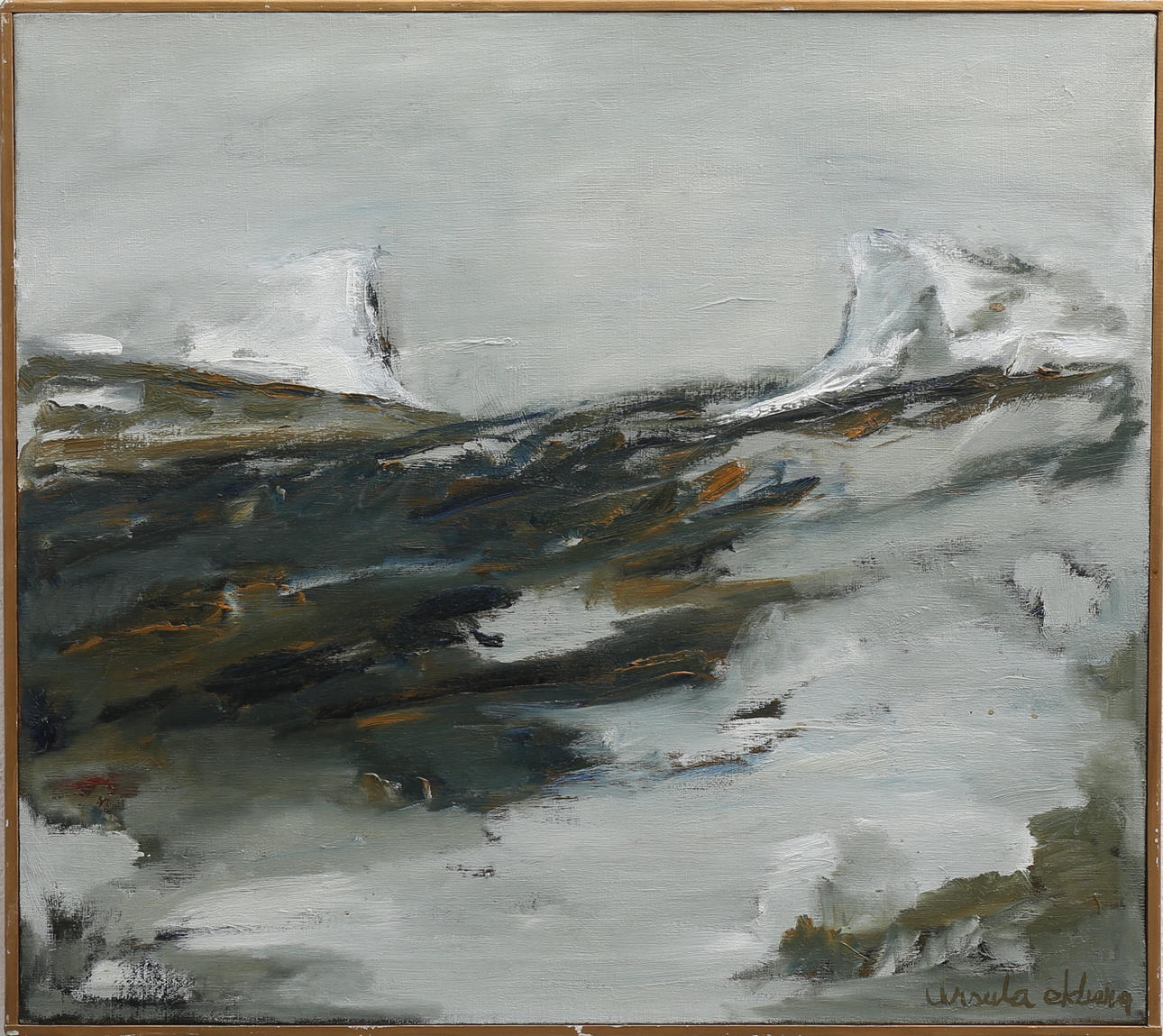 URSULA EKBERG. "Lapporten". Olja på duk, signerad och daterad 1983.