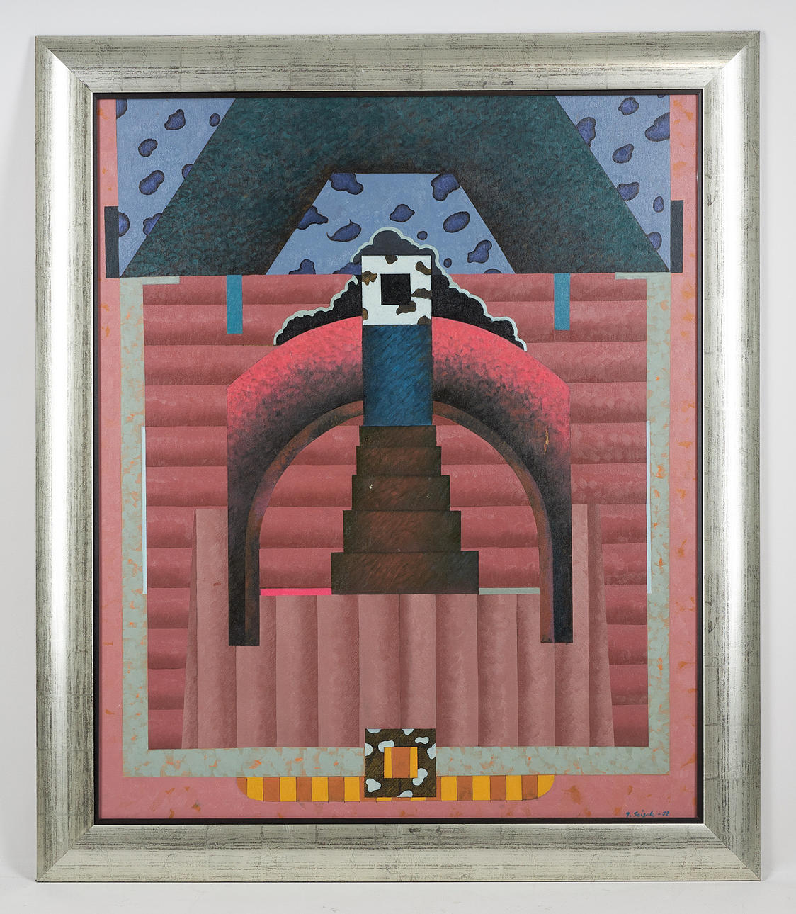 JUHA SOISALO. Composition, signed and dated -92, oil on canvas.