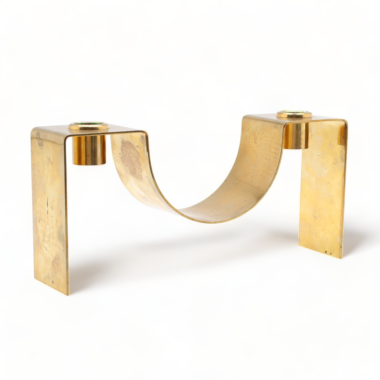 SIGURD PERSSON. Ljusstake, mässing, "Bågen", 1900-tal.