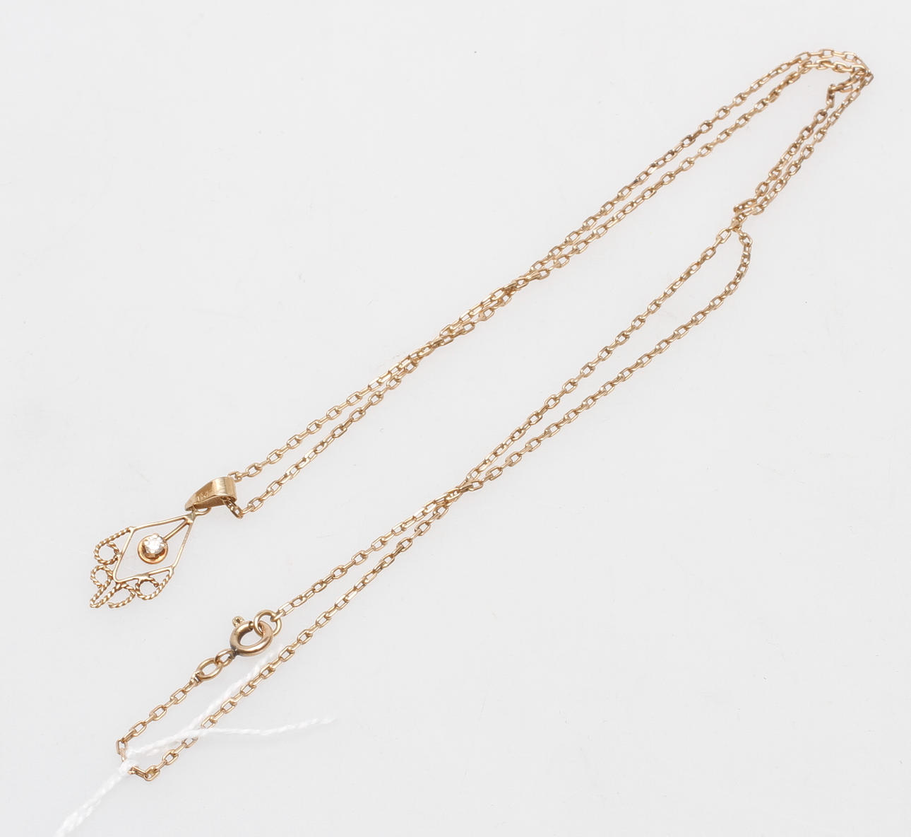 HALSKEDJA samt HÄNGE, 18k guld, vikt ca 5,3 gr.