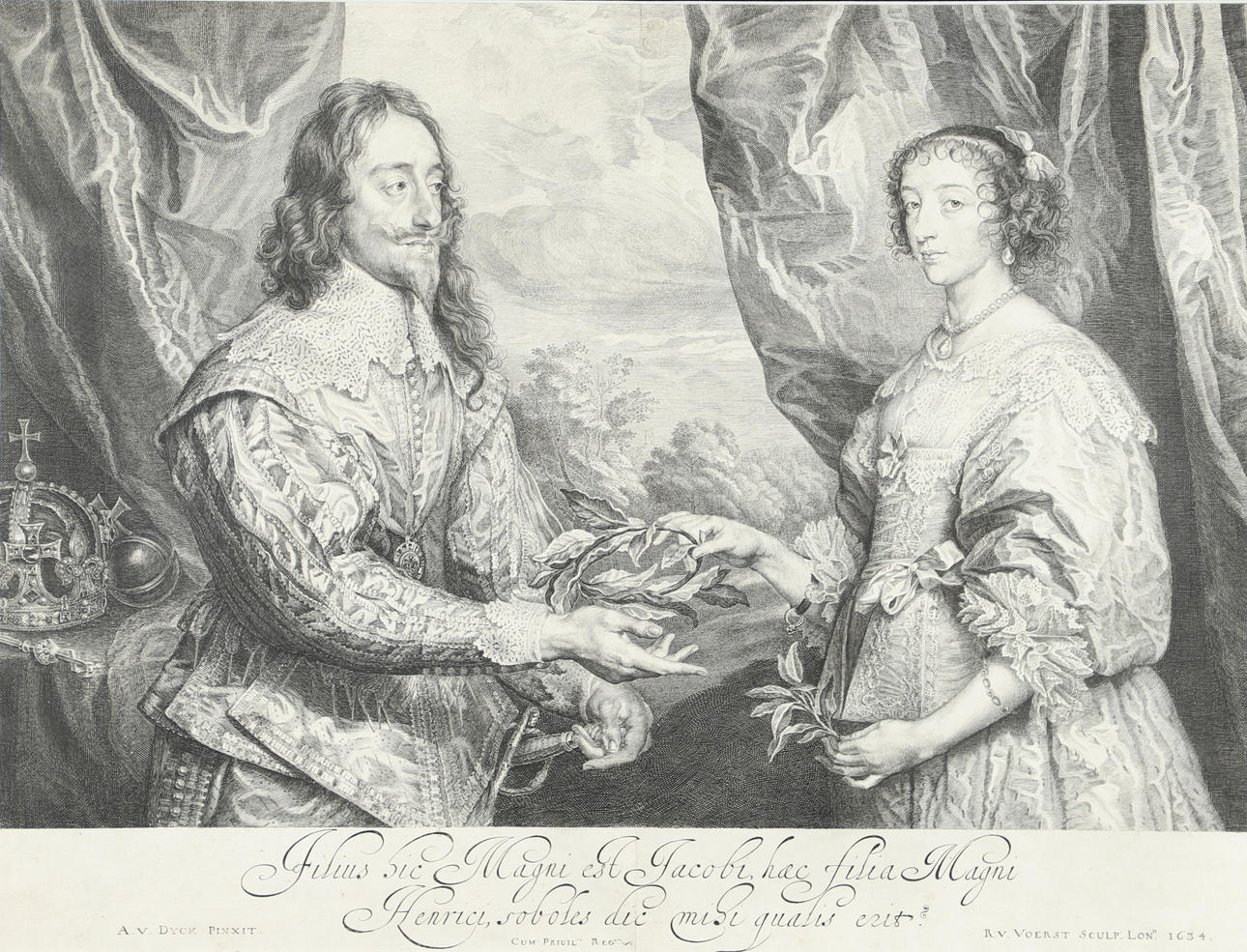 AFTER SIR ANTHONY VAN DYCK (1599-1641). KING CHARLES I AND HENRIETTA MARIA.