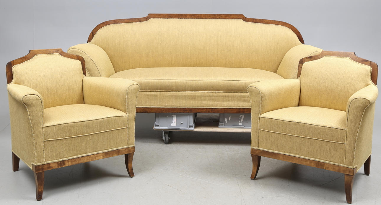 SOFFGRUPP, 3 delar, sent 1800-tal.