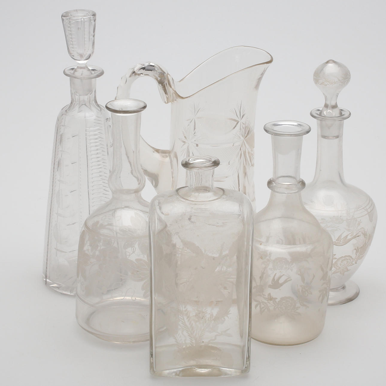 DIVERSE GLAS, 8 delar, 1800-tal.