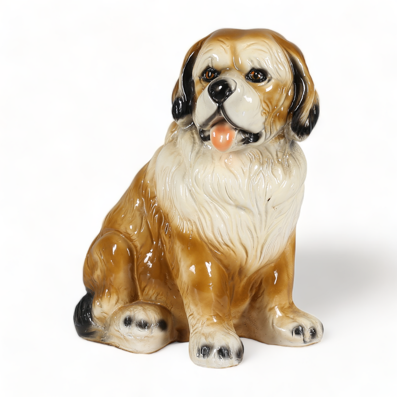 FIGURA, yeso, perro San Bernardo, 1900.