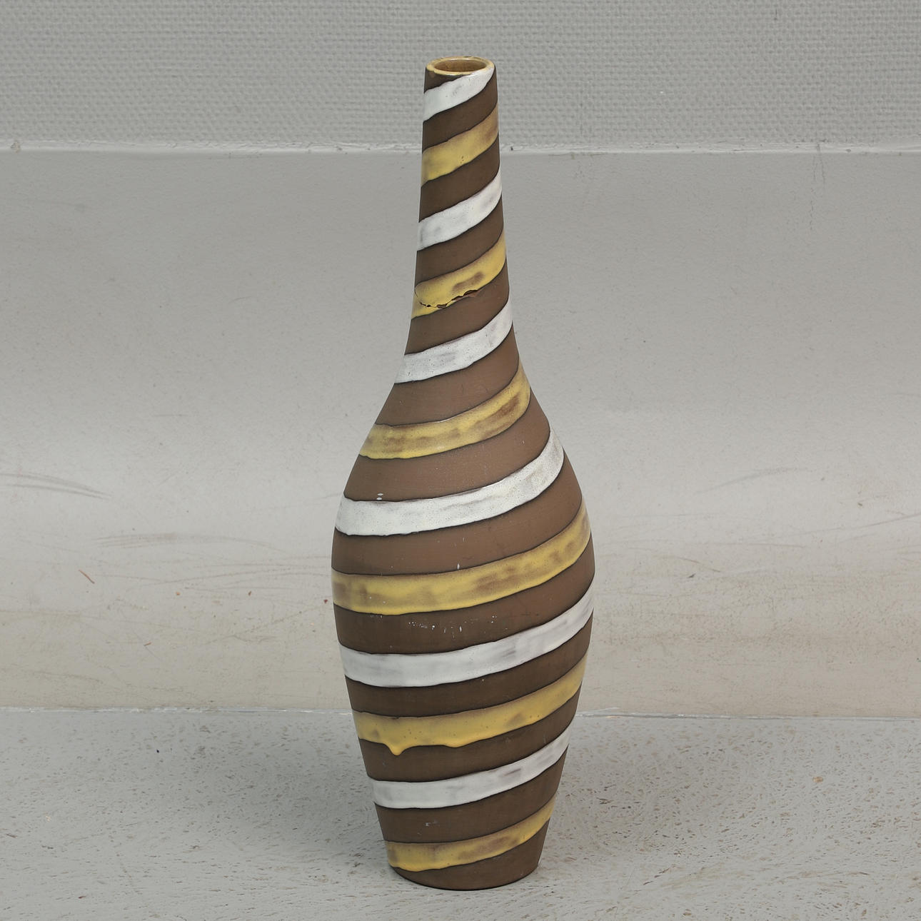 INGRID ATTERBERG. floor vase, "Spiral", earthenware, Upsala Ekeby.