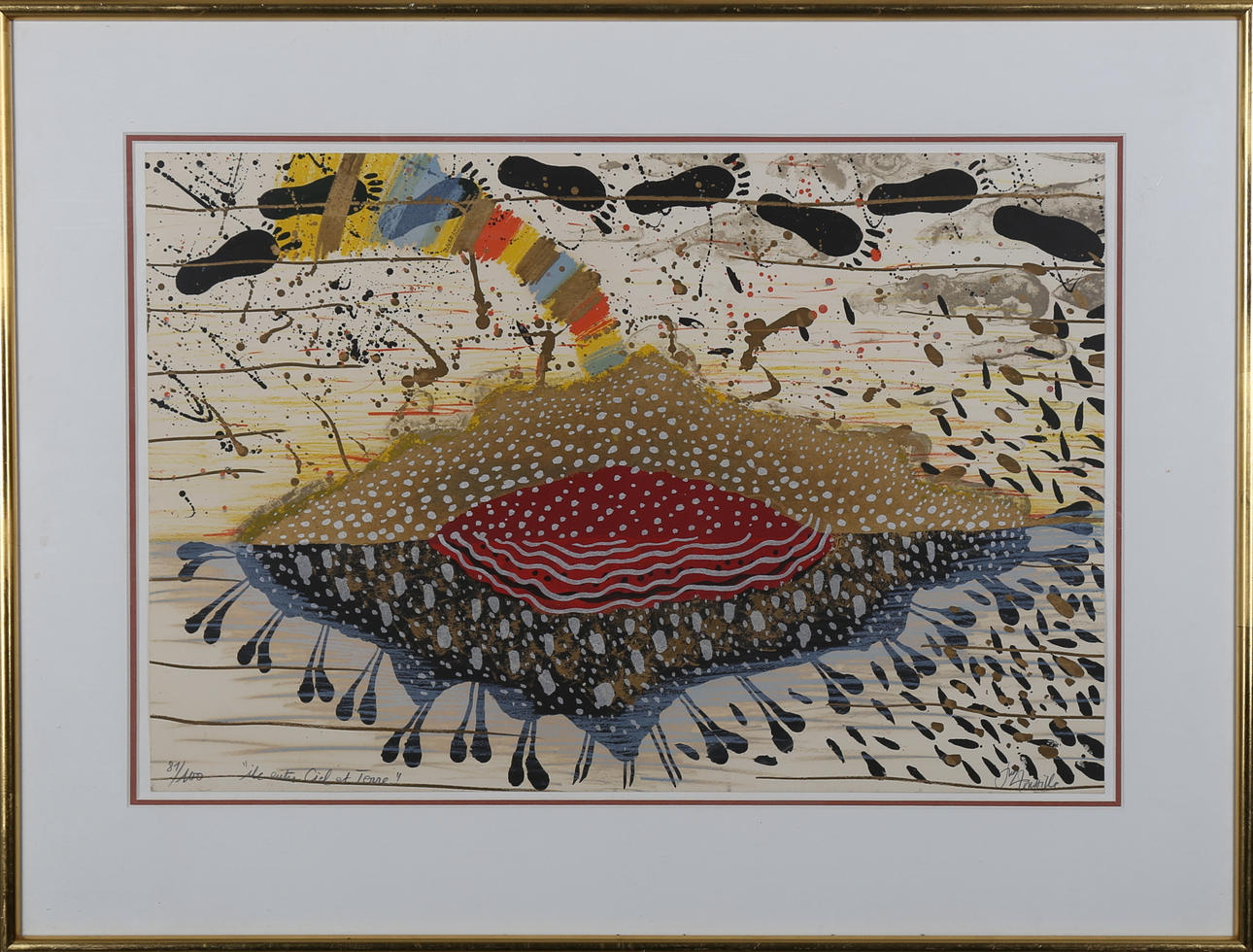 GUY ROUSILLE. "il entre Ciel et Terre", otydligt signerad Rousille.