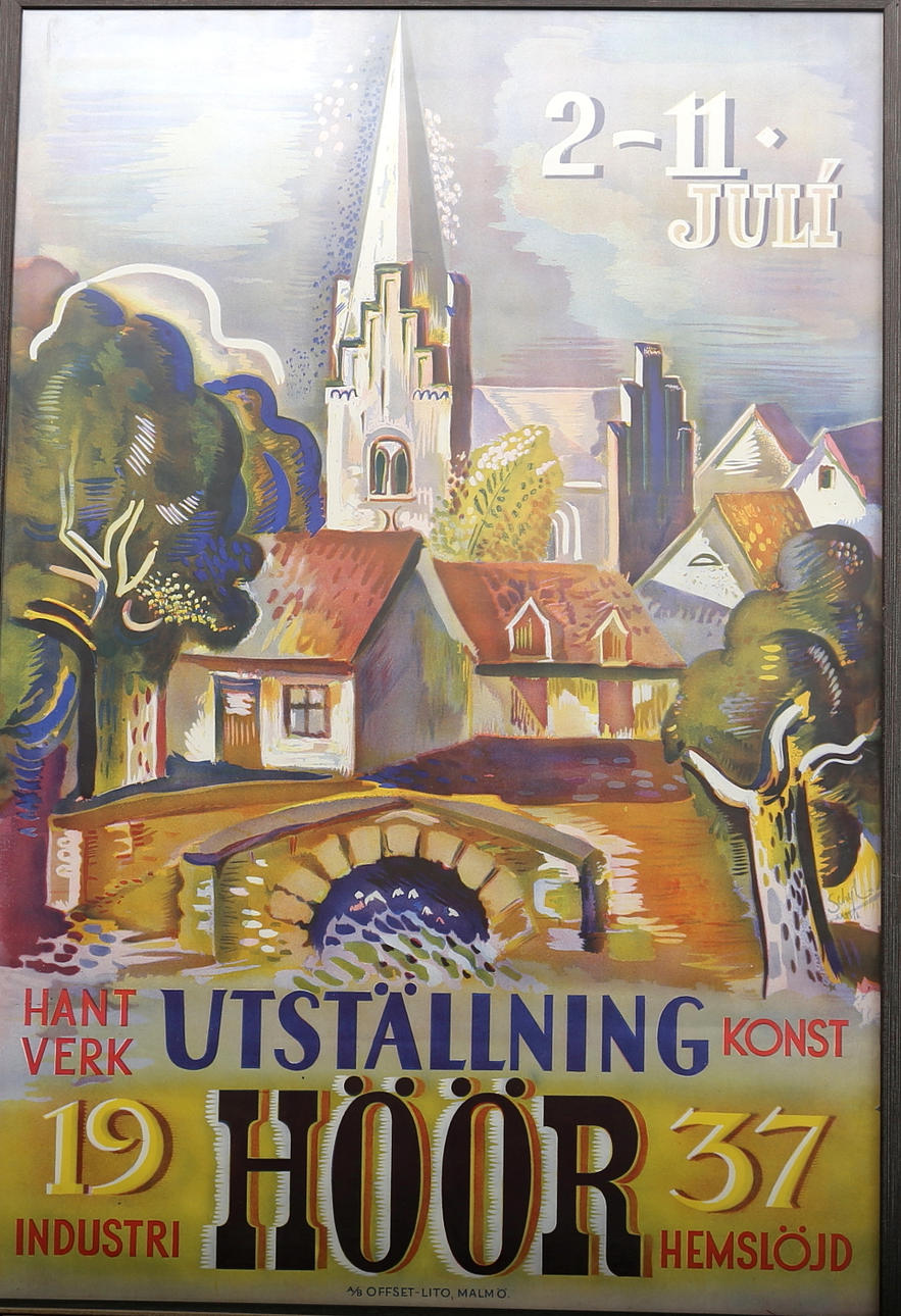 JULES SCHYL. Utställningsaffisch från Hantverks- och Industriföreningens utställning i Höör 1937.