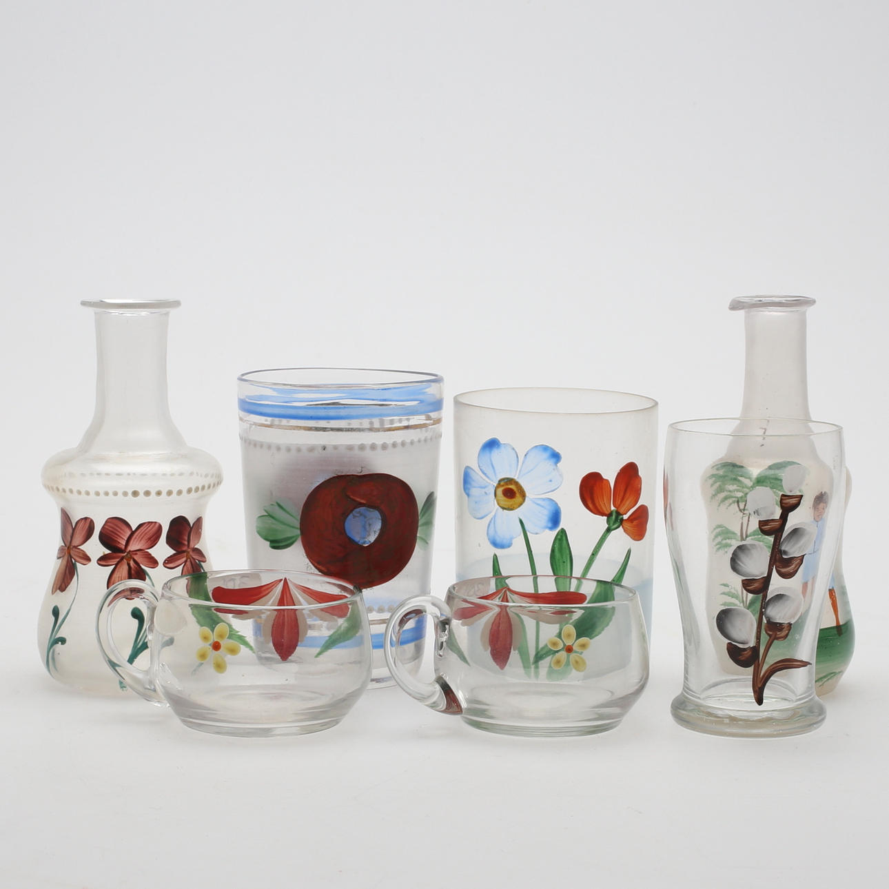 DIVERSE GLAS, ca 46 delar, Böhmen, England samt Sverige, 18/1900-tal.