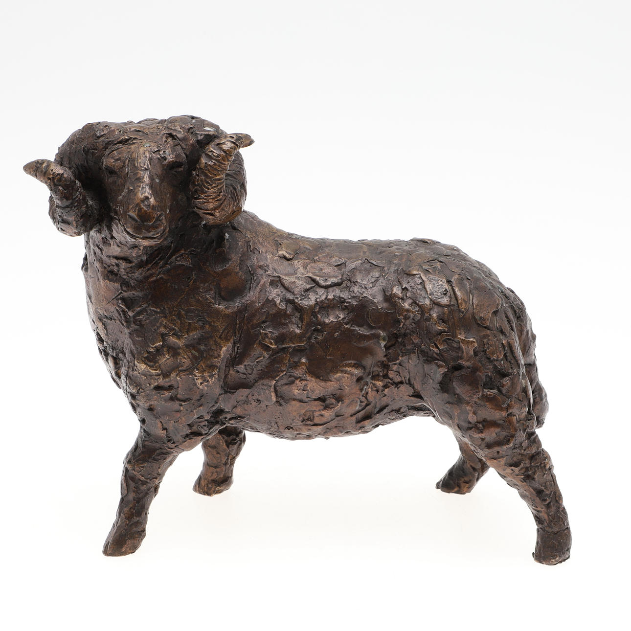 JILL TWEED - (BRITISH 20THC) LIMITED EDITION BRONZE RAM.